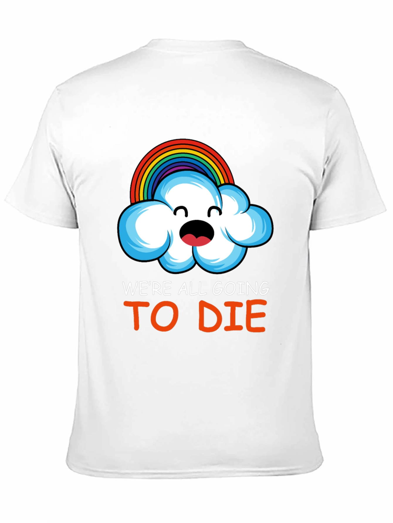 Humorous Rainbow Cloud Graphic T-Shirt