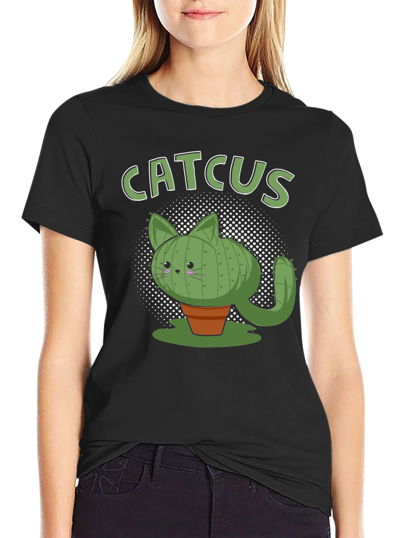 Catcus Black Graphic T-Shirt