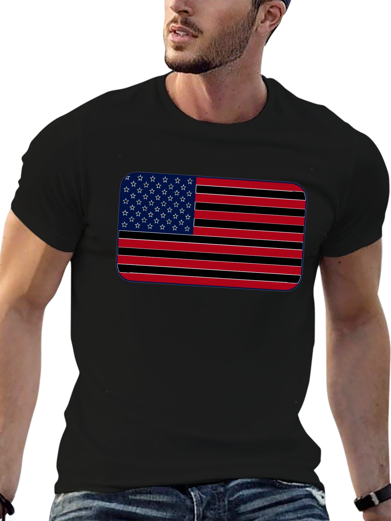 American Flag Stripes Graphic T-Shirt