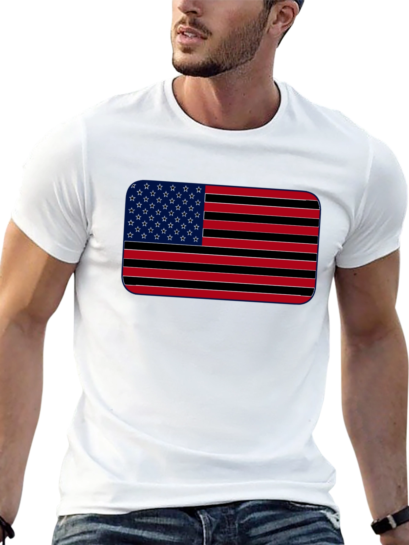 American Flag Stripes Graphic T-Shirt