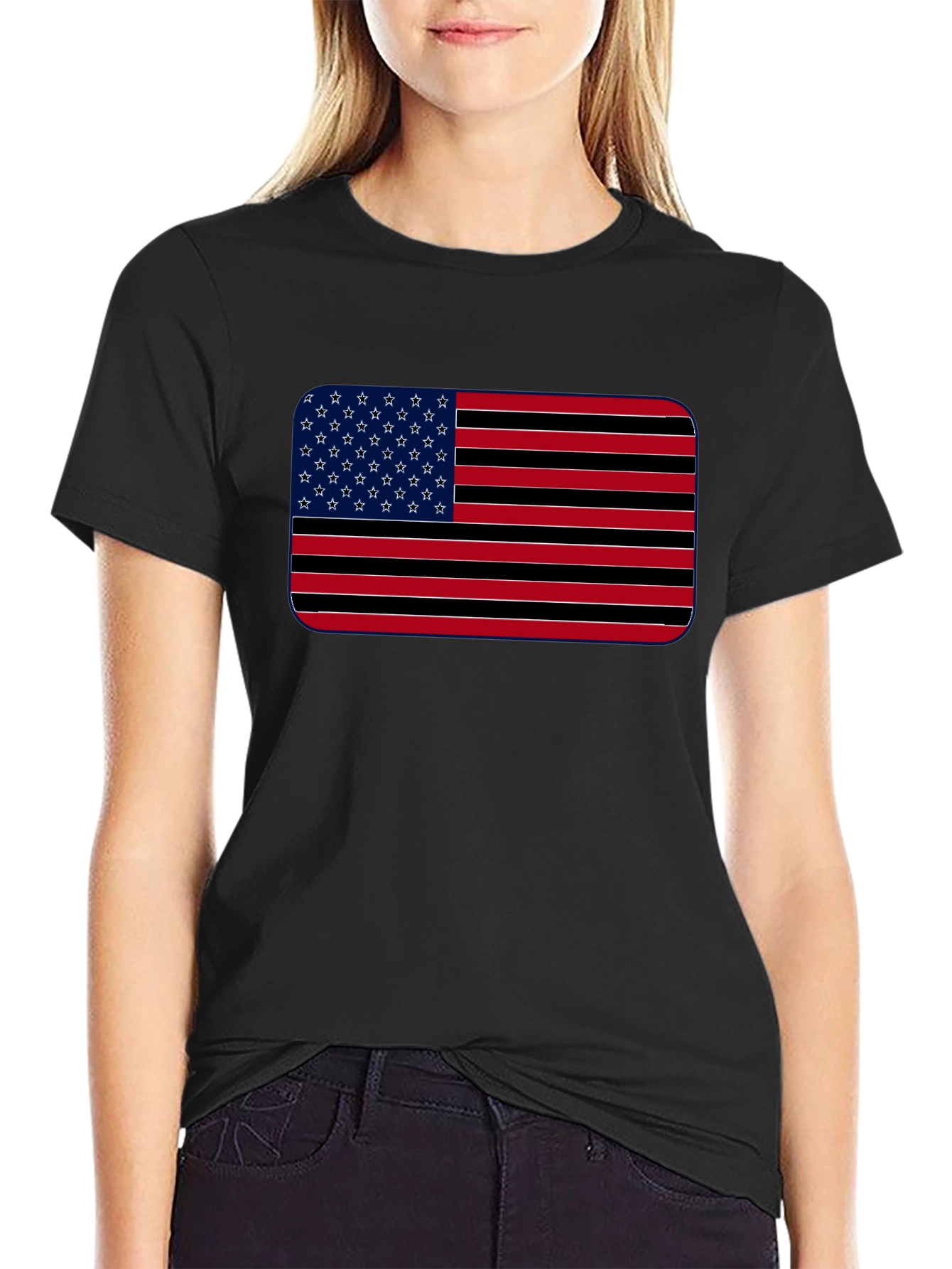 American Flag Stripes Graphic T-Shirt