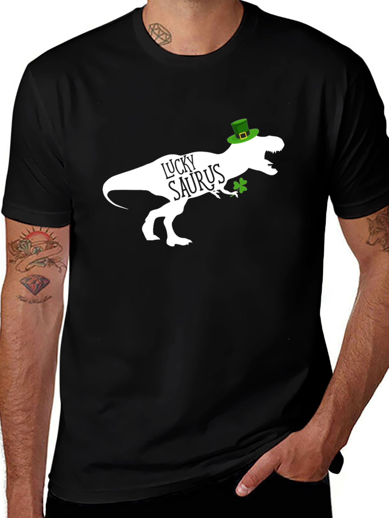 Lucky Saurus Black Graphic T-Shirt
