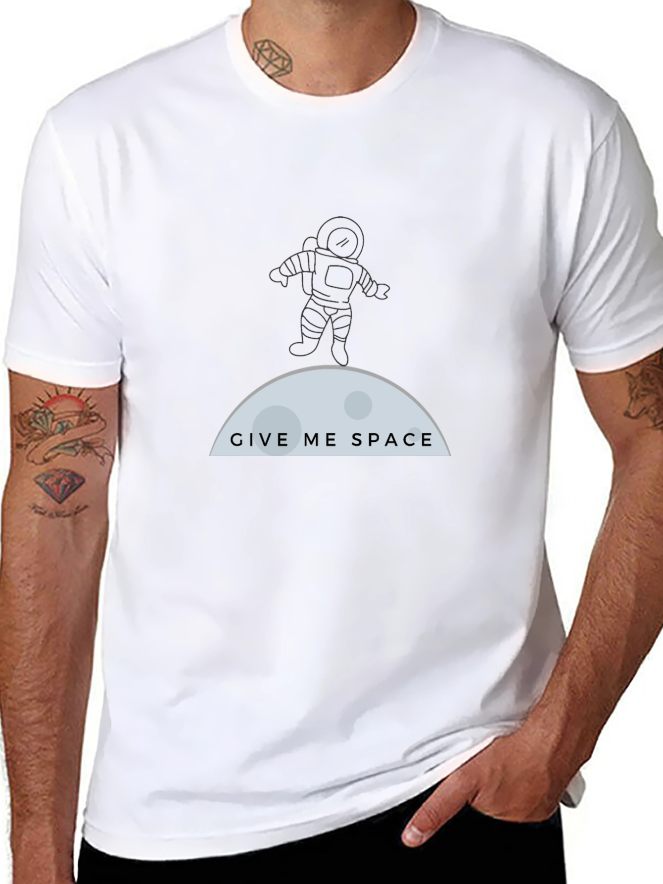Give Me Space T-Shirt - Astronaut & Moon Graphic