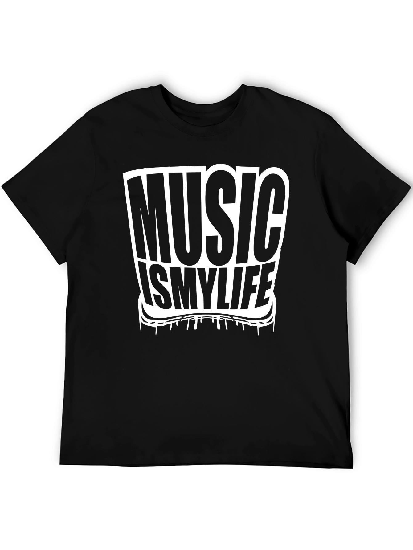 Music is My Life Graphic Tee - Black T-Shirt