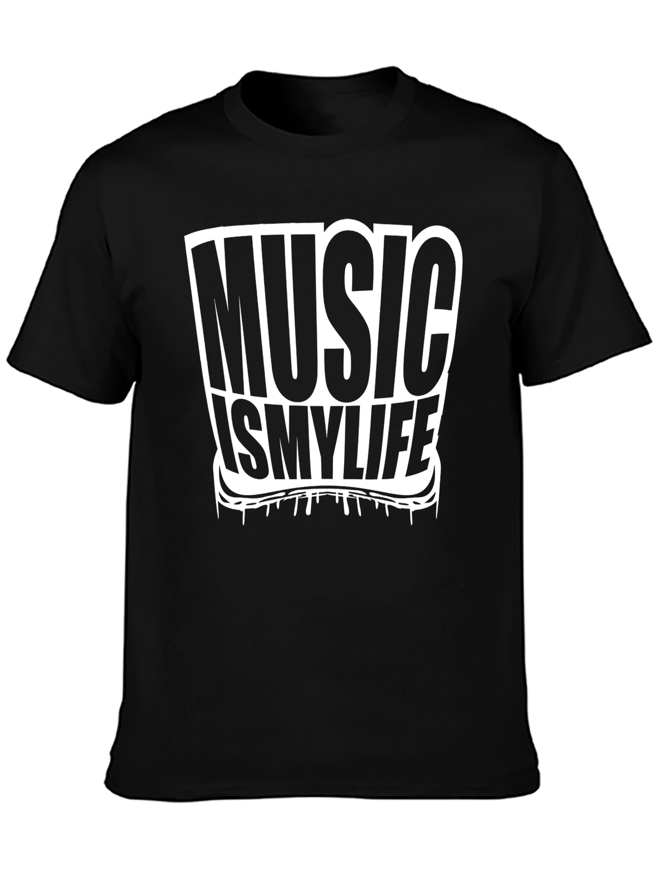 Music is My Life Graphic Tee - Black T-Shirt