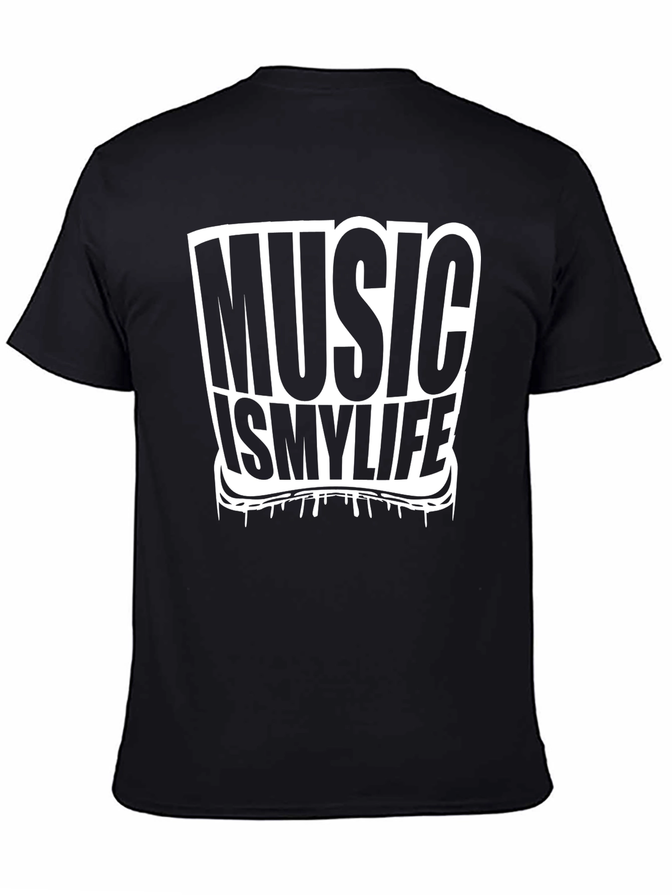 Music is My Life Graphic Tee - Black T-Shirt