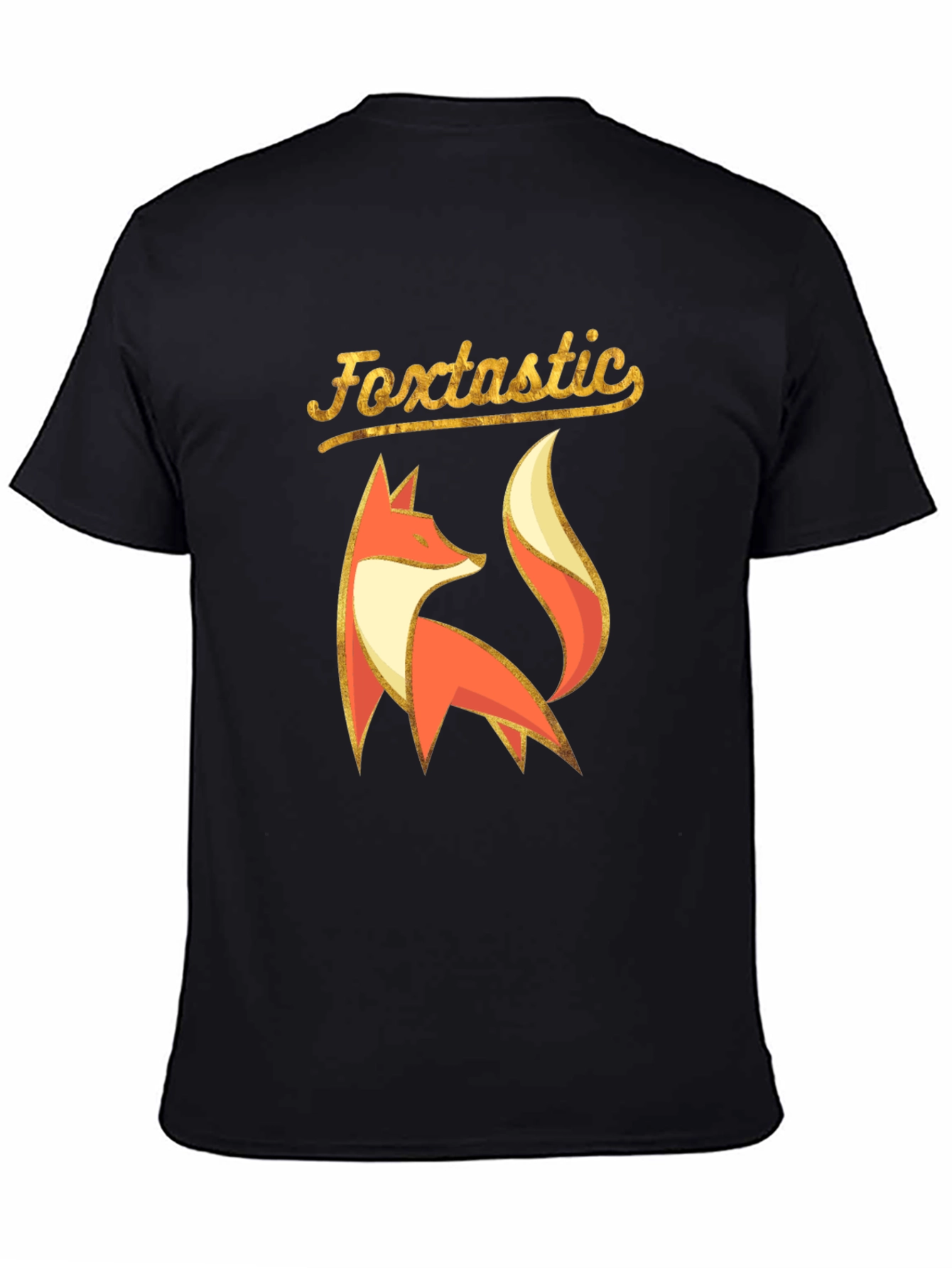 Foxtastic Graphic Tee - Black Cotton Blend Shirt