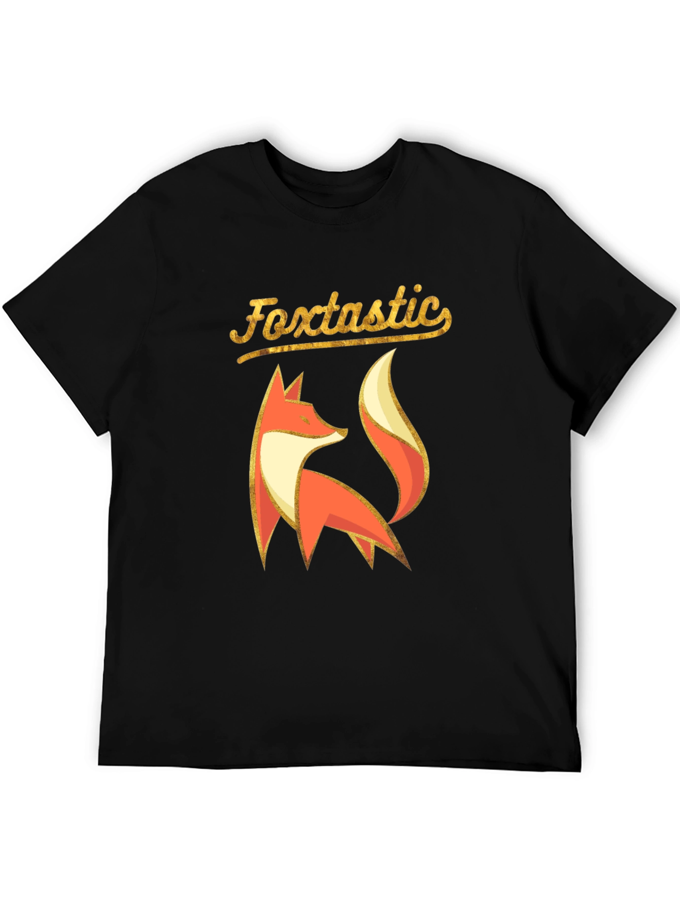Foxtastic Graphic Tee - Black Cotton Blend Shirt