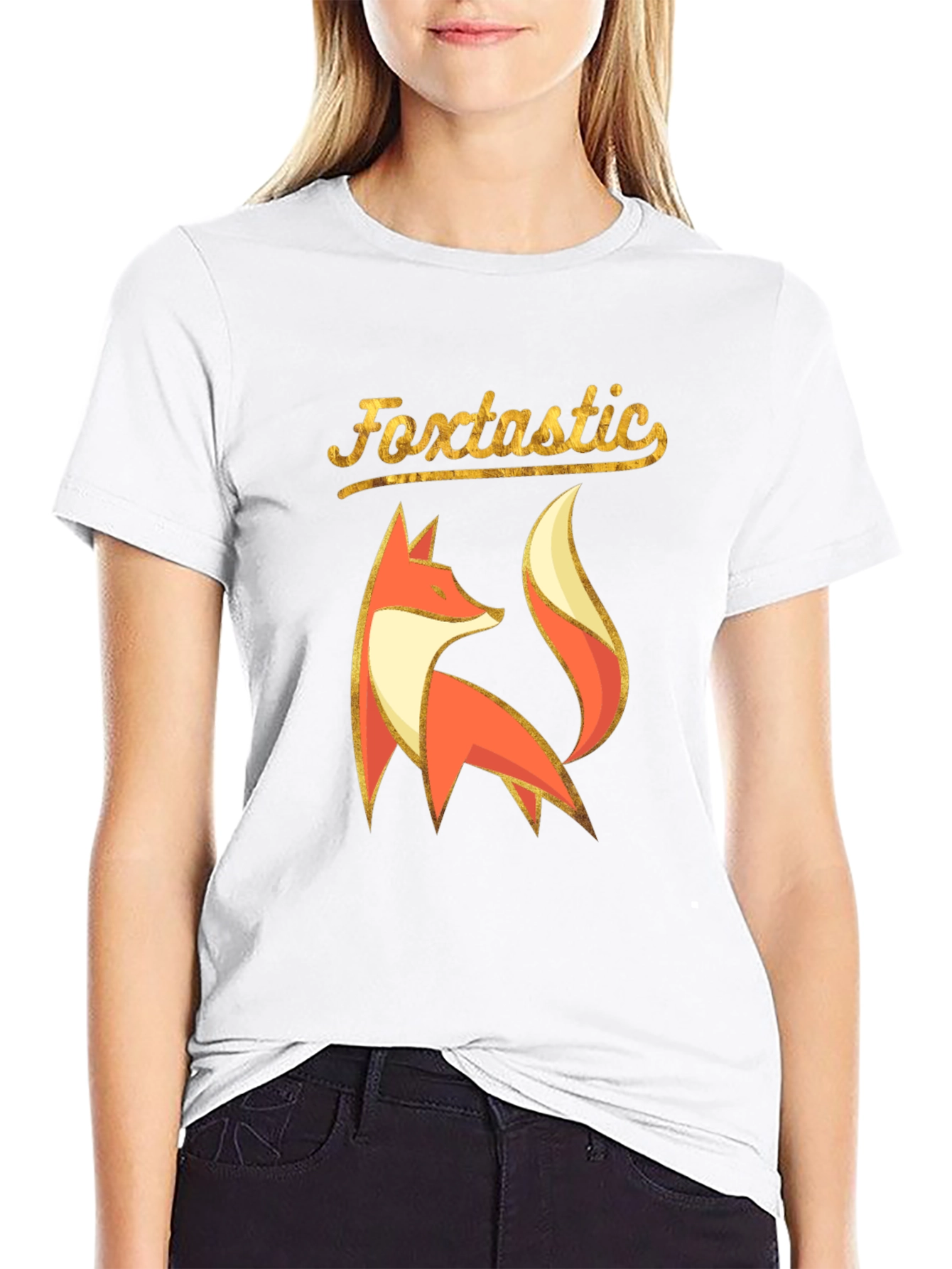 Foxtastic Graphic Tee - Black Cotton Blend Shirt
