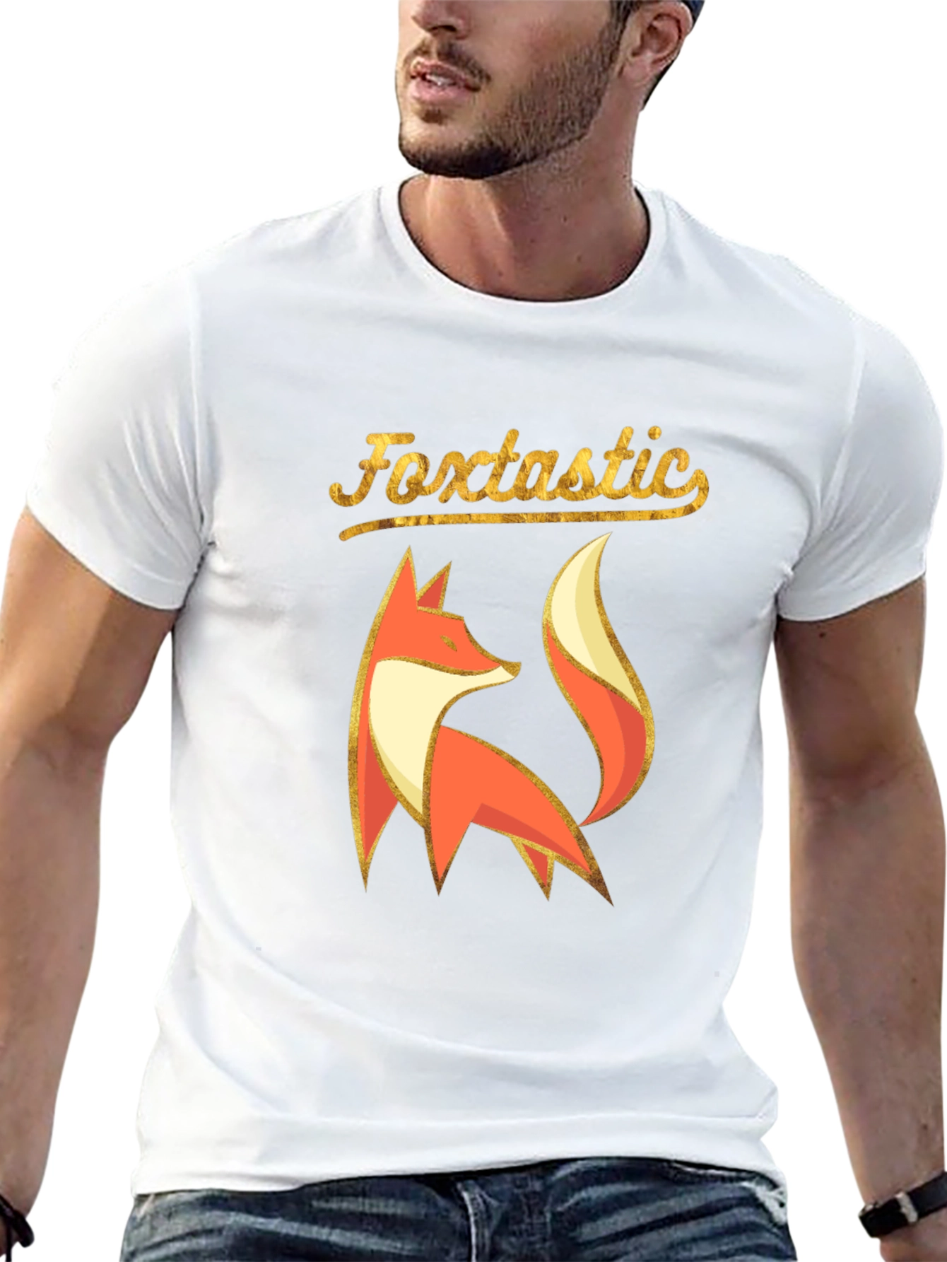 Foxtastic Graphic Tee - Black Cotton Blend Shirt
