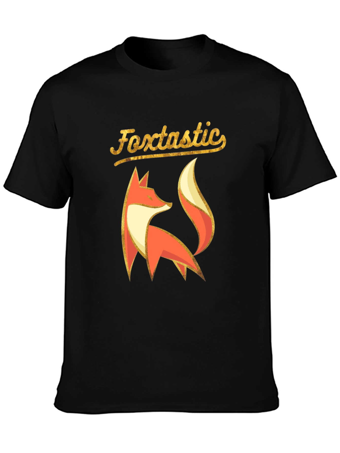 Foxtastic Graphic Tee - Black Cotton Blend Shirt