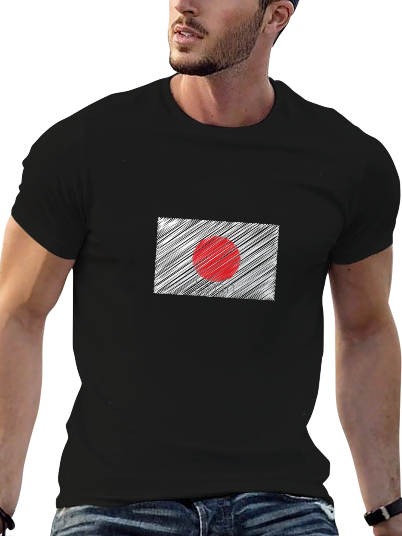 Japan Flag Graphic Tee - Stylish Black T-Shirt