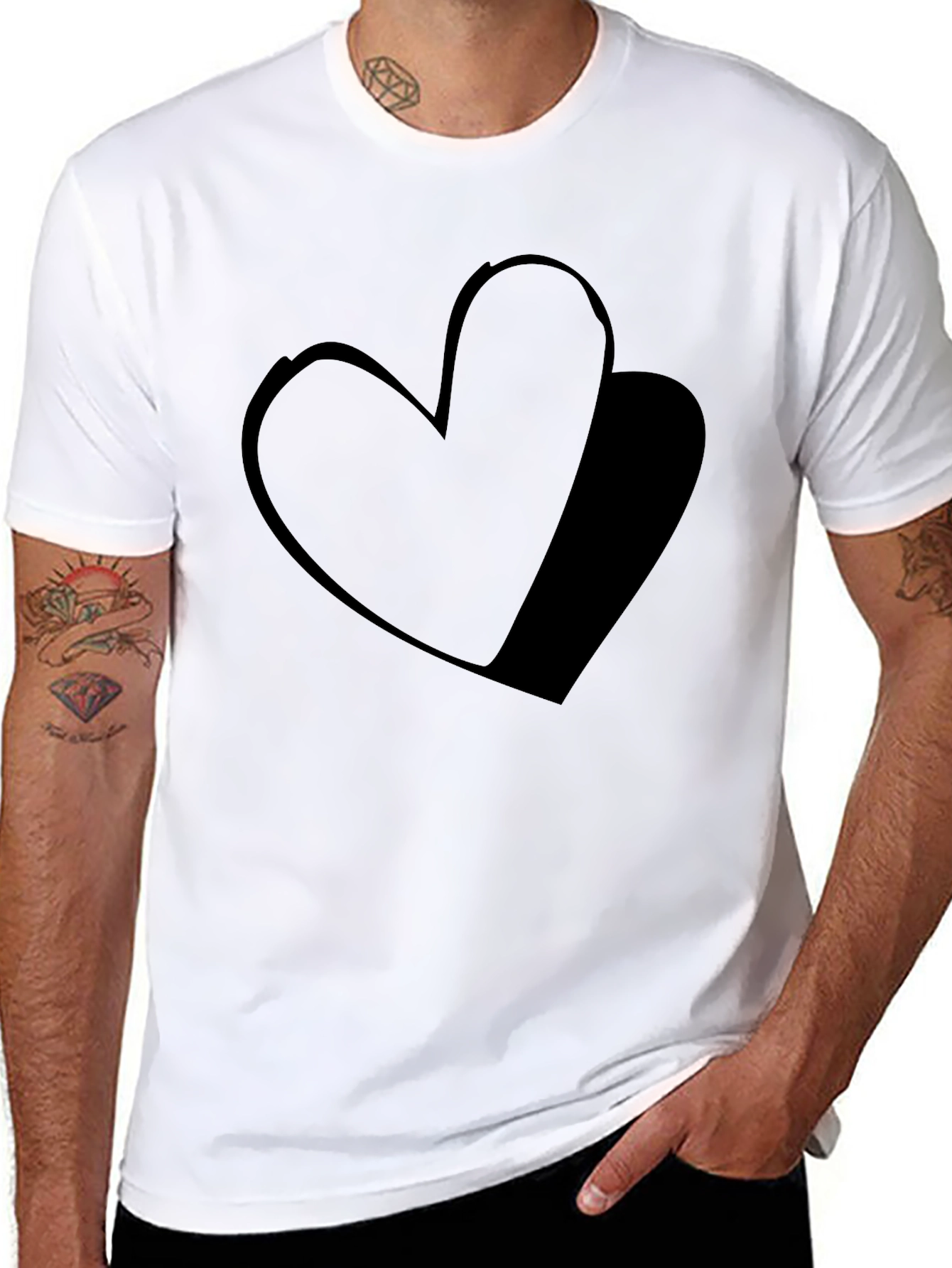 Black Heart Graphic Tee - Modern Casual Style