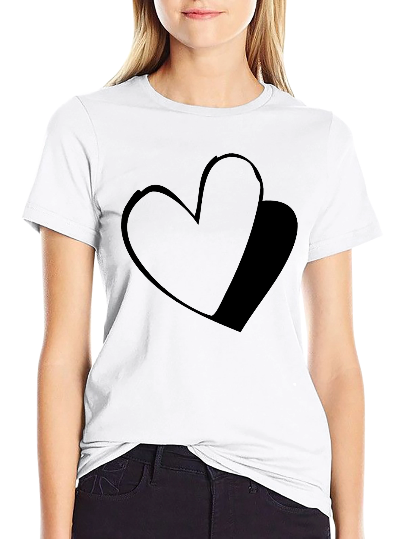 Black Heart Graphic Tee - Modern Casual Style