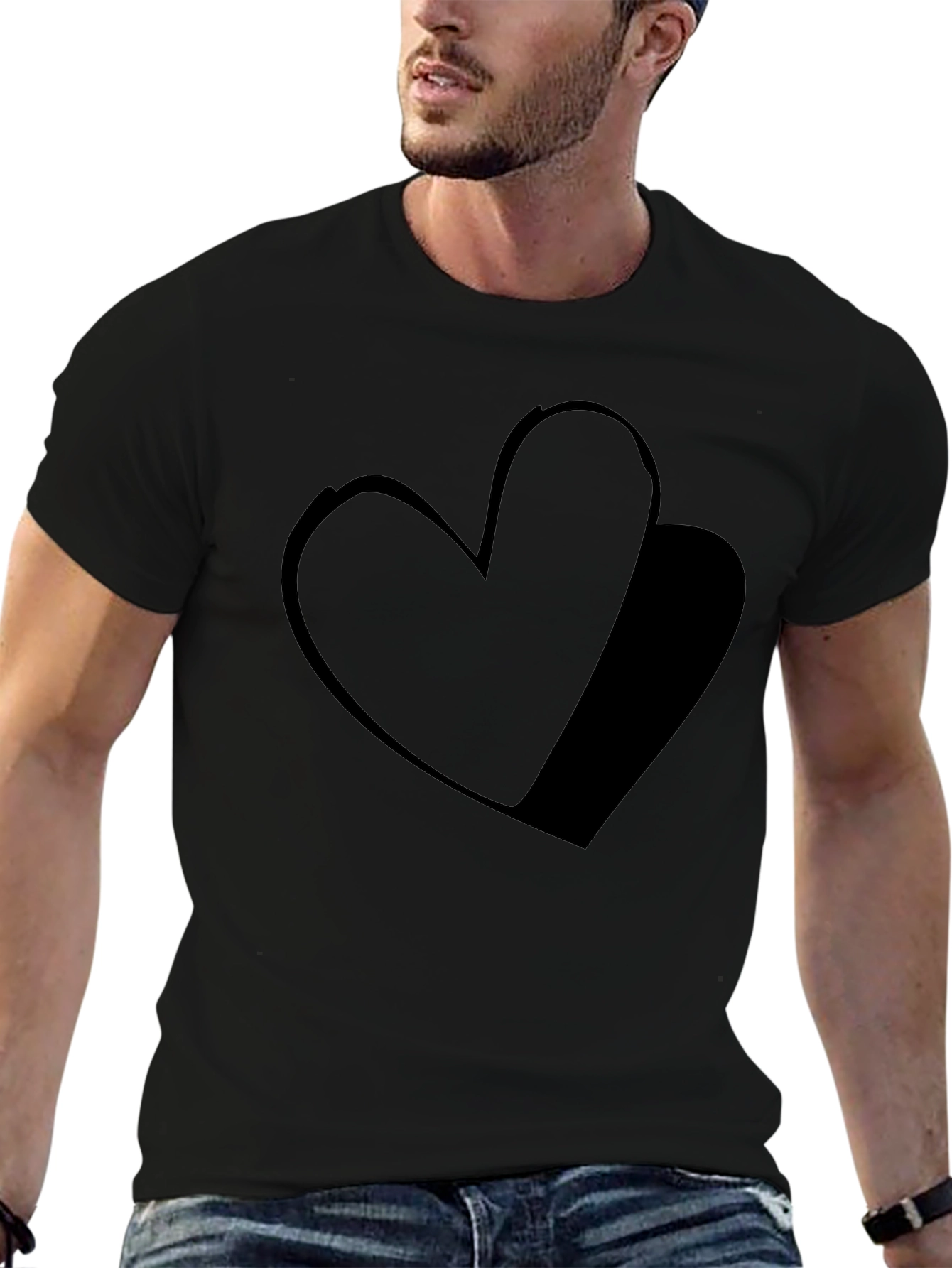 Black Heart Graphic Tee - Modern Casual Style