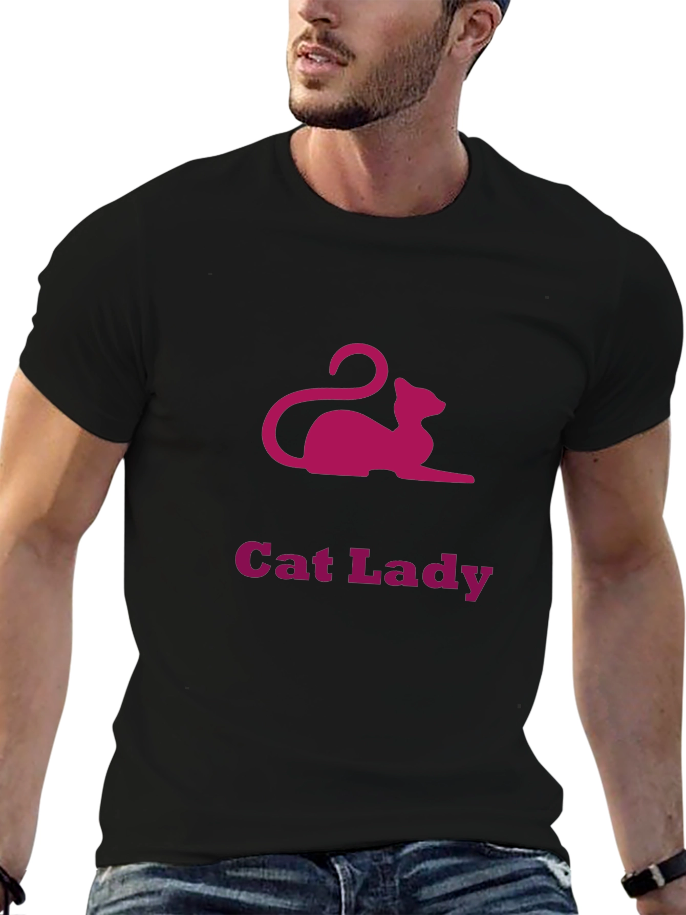 Cat Lady Graphic Tee - Black