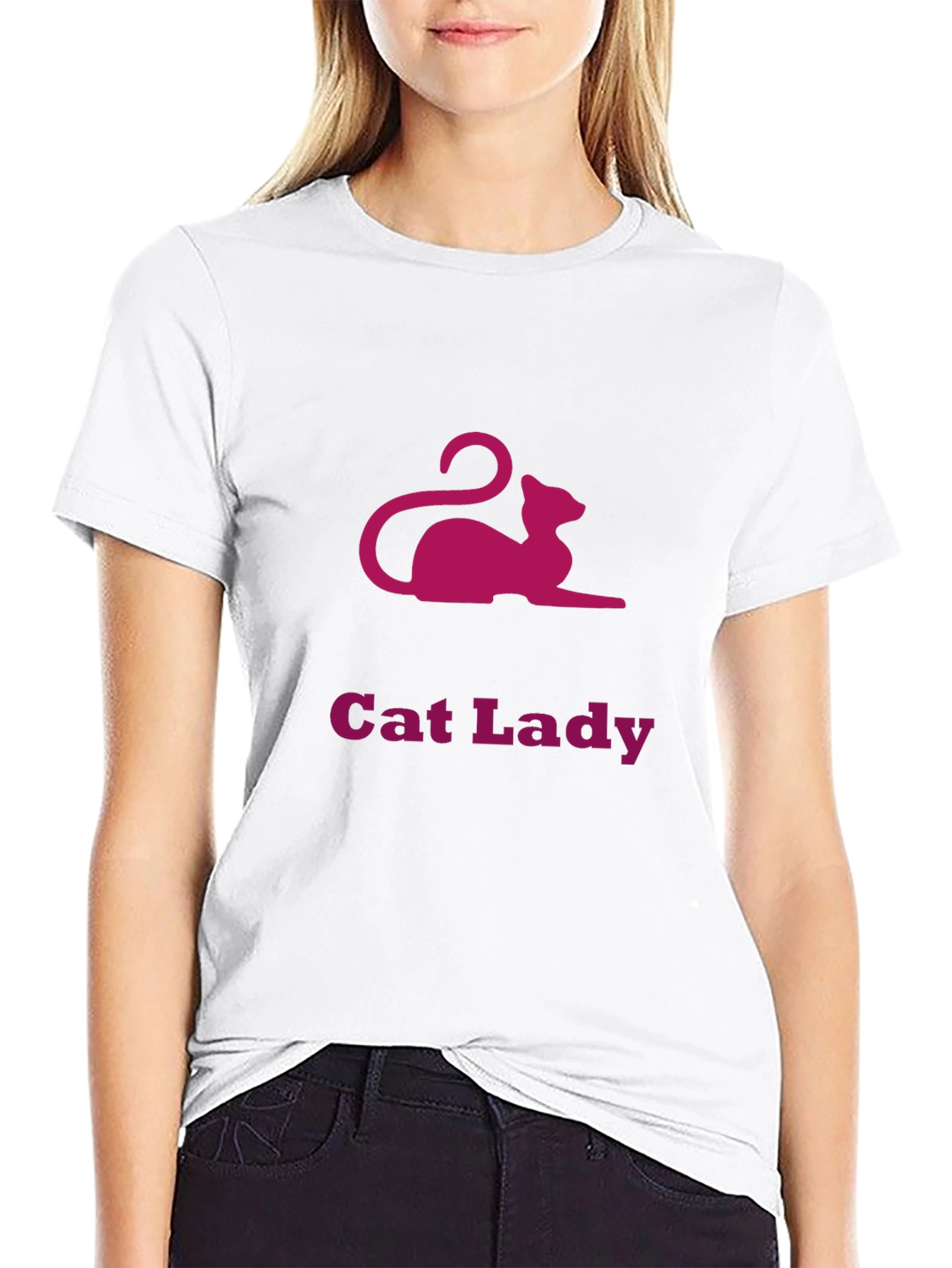 Cat Lady Graphic Tee - Black