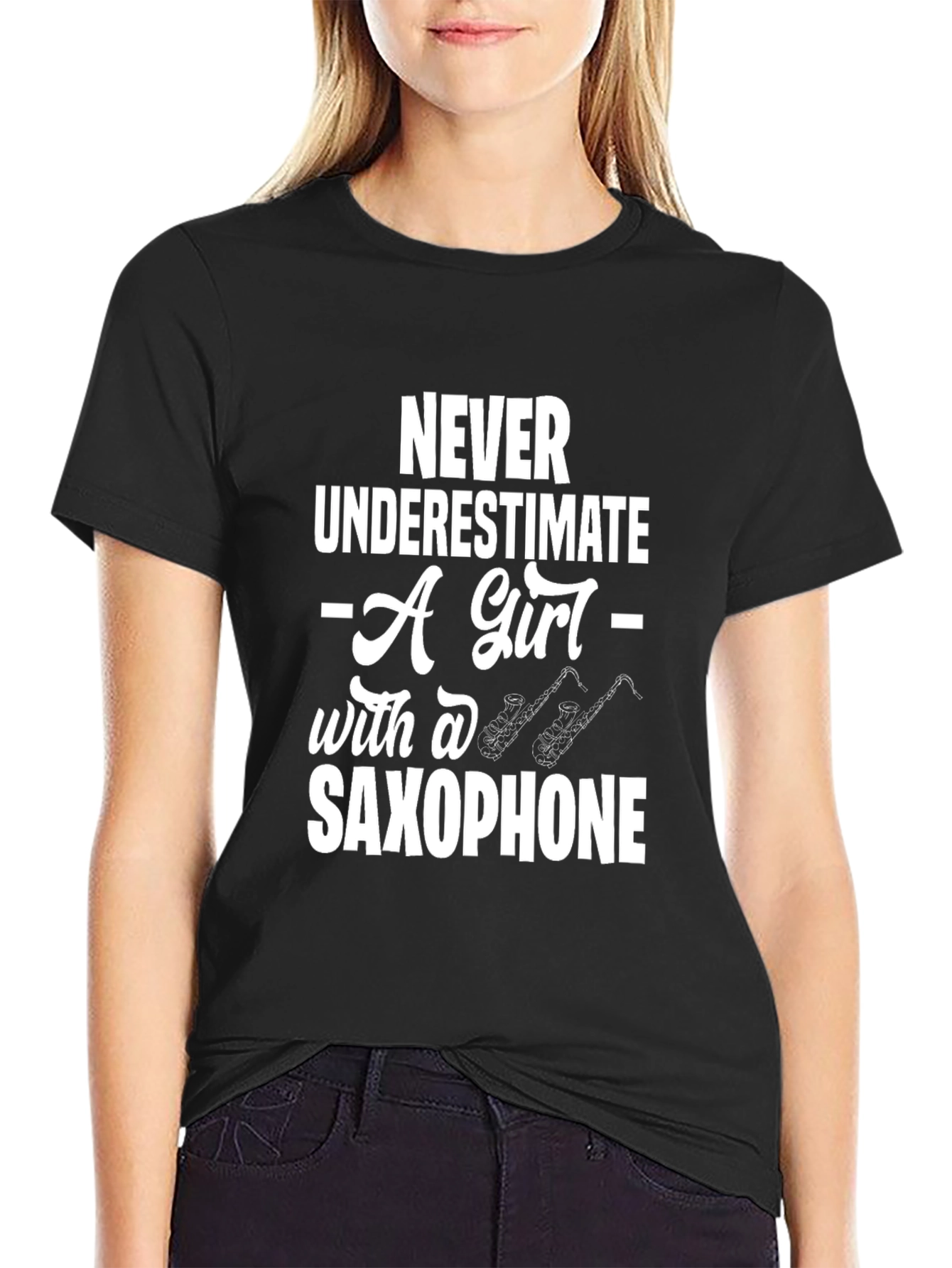 Saxophone Girl T-Shirt - Musician Gift