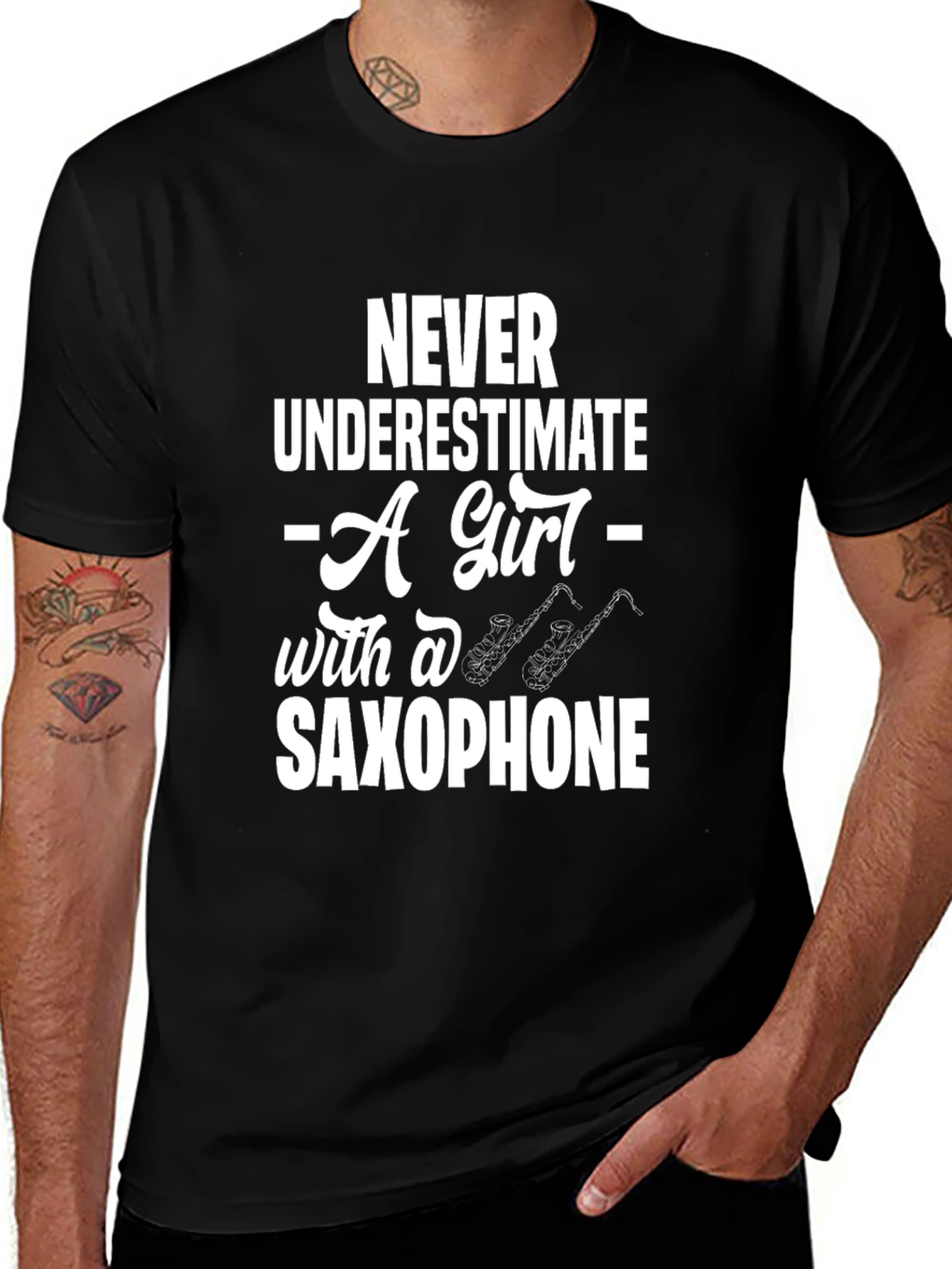 Saxophone Girl T-Shirt - Musician Gift