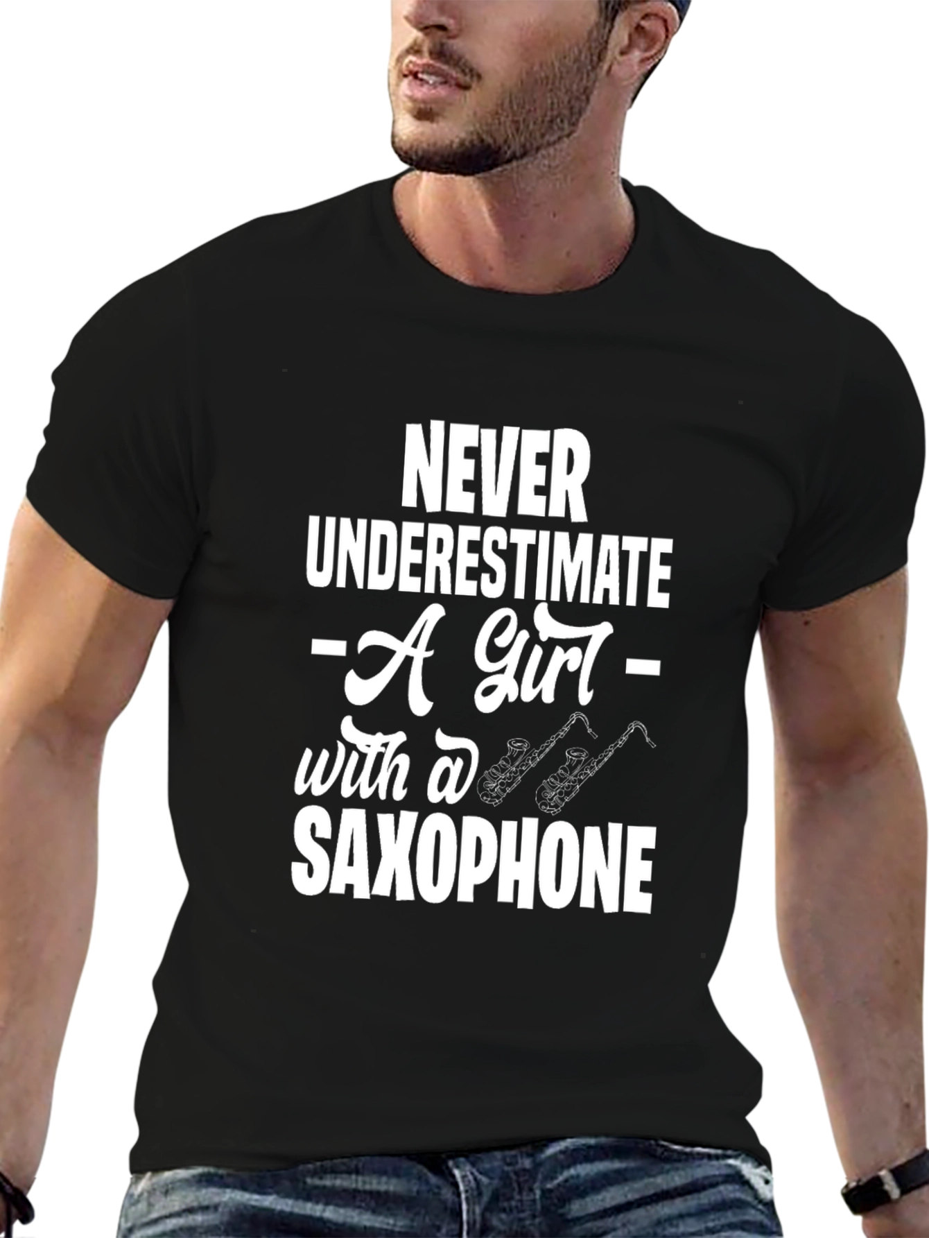 Saxophone Girl T-Shirt - Musician Gift