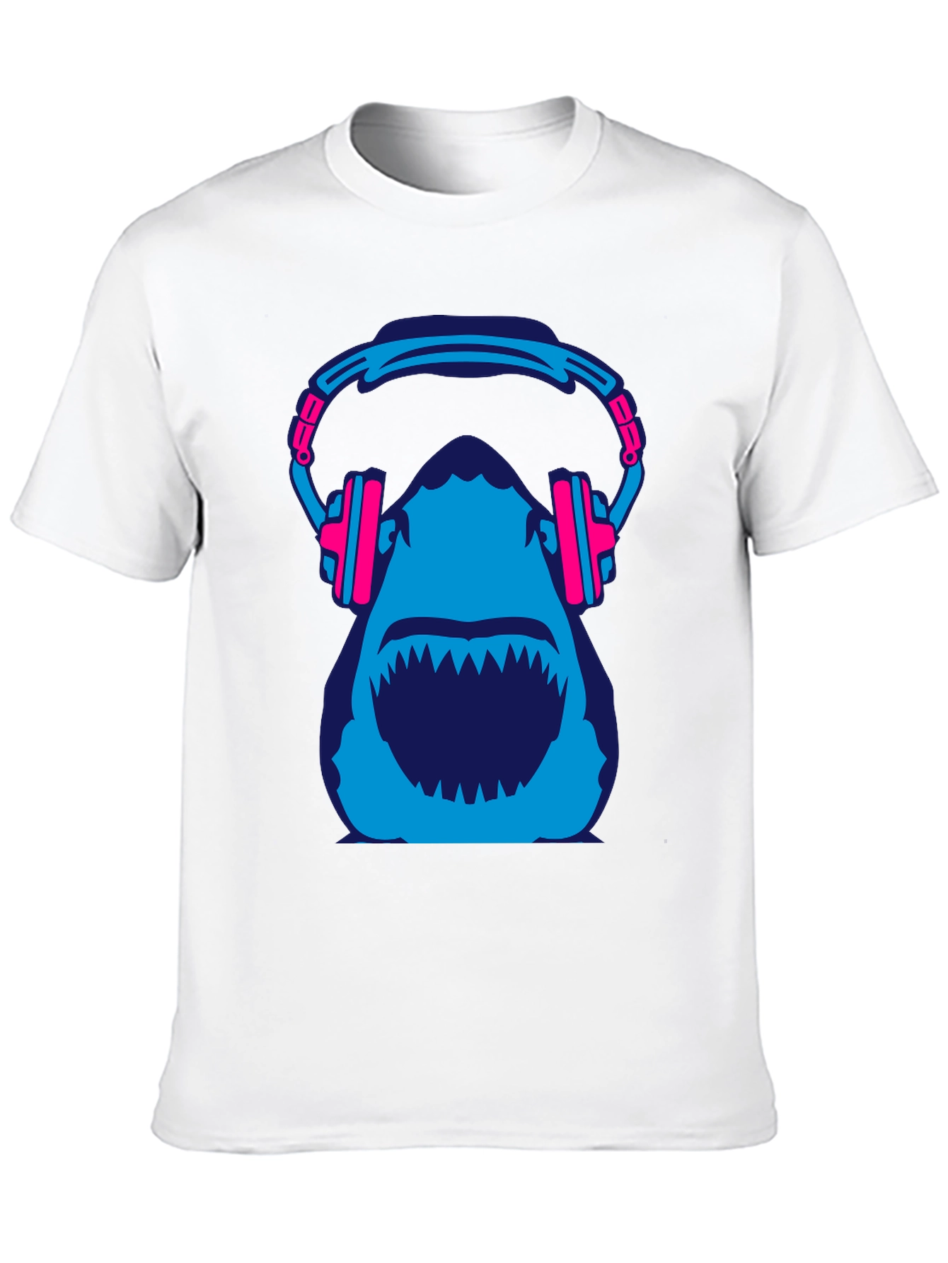 Shark with Headphones Graphic Tee - Black