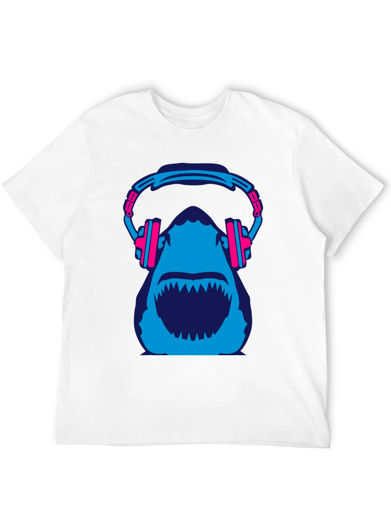 Shark with Headphones Graphic Tee - Black