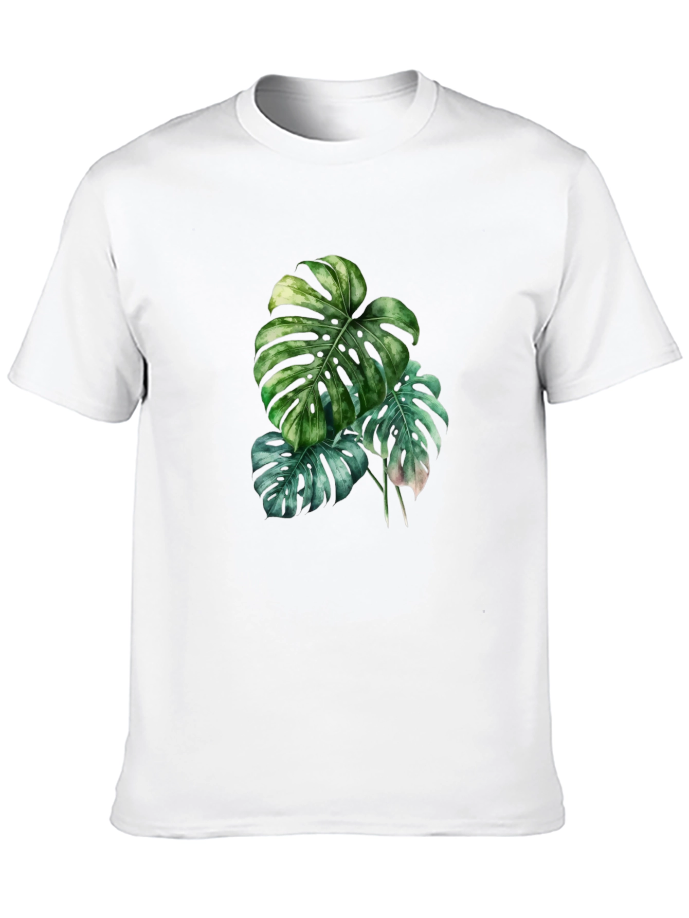 Botanical Monstera Leaf Graphic Black T-Shirt