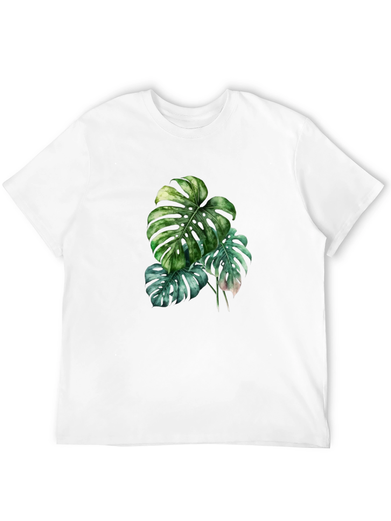 Botanical Monstera Leaf Graphic Black T-Shirt