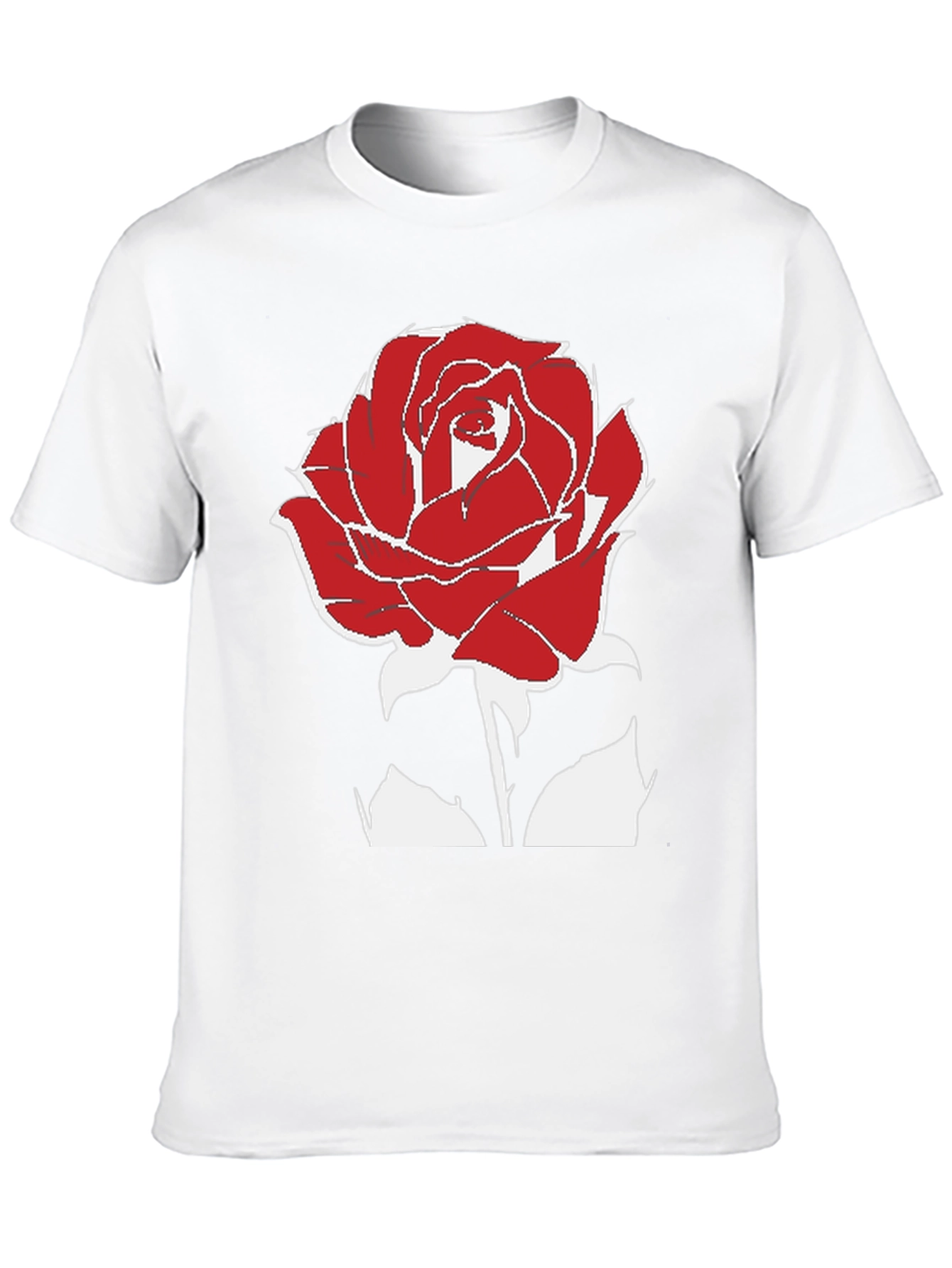 Red Rose Graphic Tee - Stylish Black T-Shirt