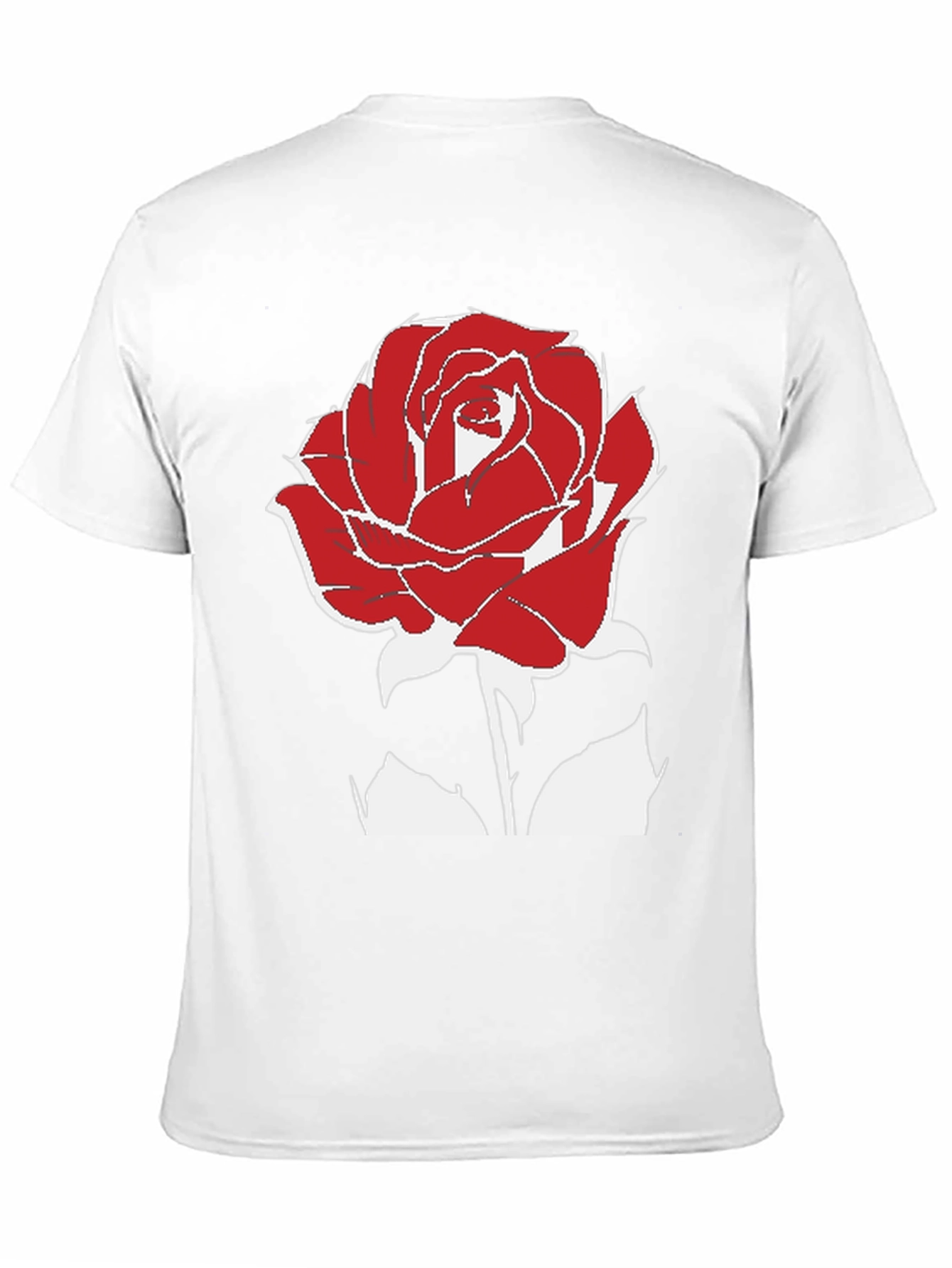 Red Rose Graphic Tee - Stylish Black T-Shirt