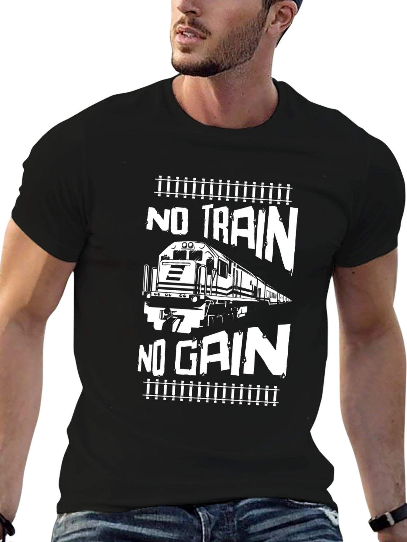 No Train No Gain Graphic Tee - Black