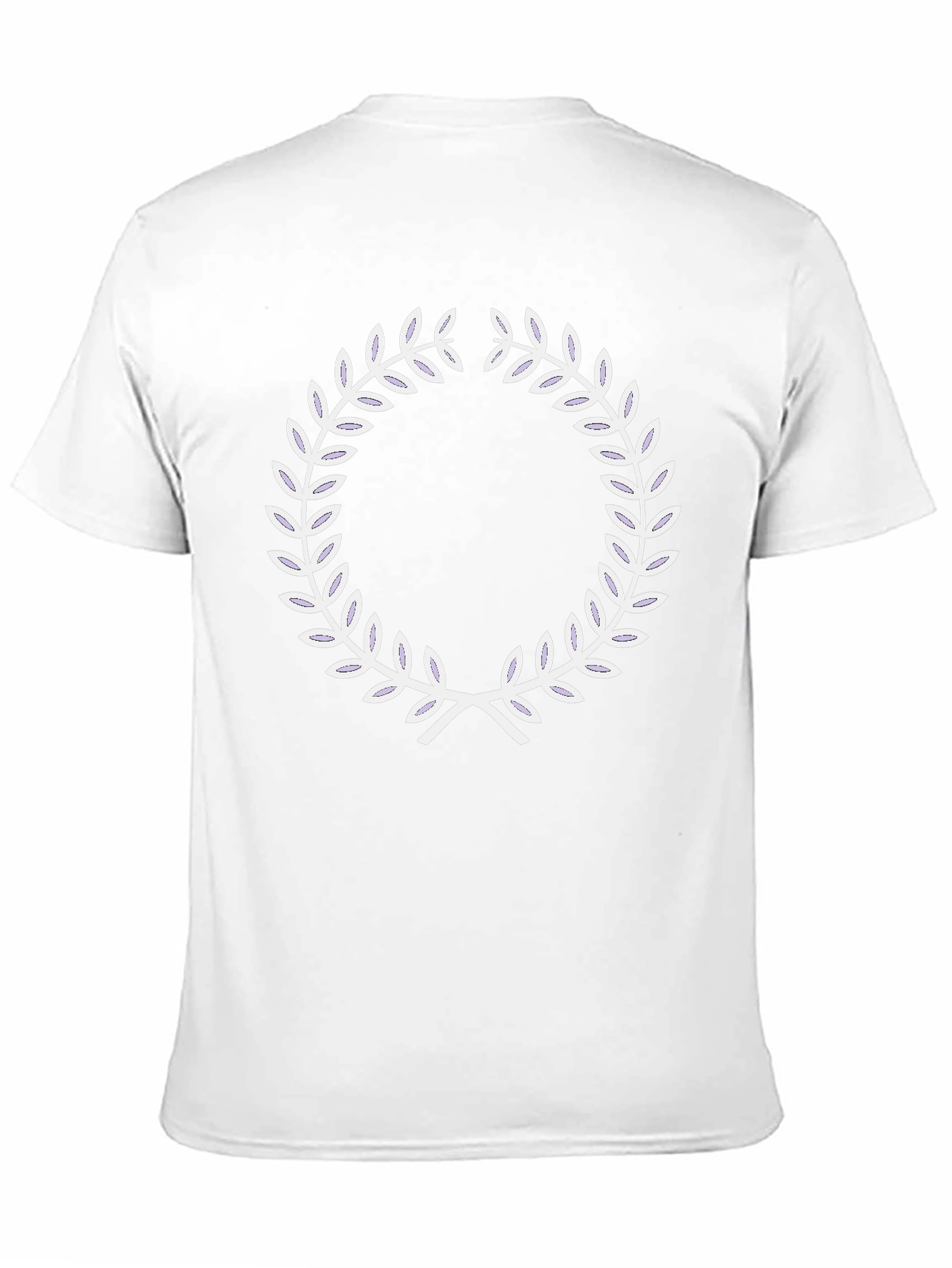 Black T-Shirt with White Laurel Wreath Design
