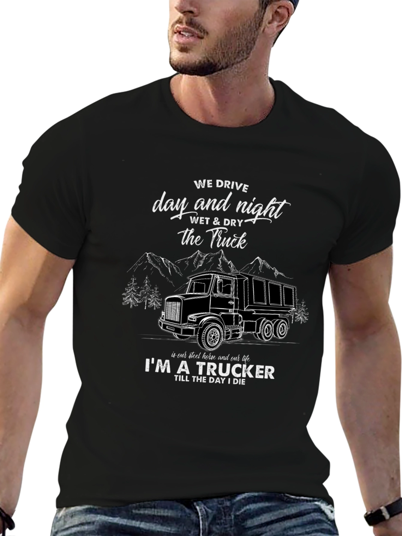 Trucker Graphic T-Shirt - Day & Night Driving
