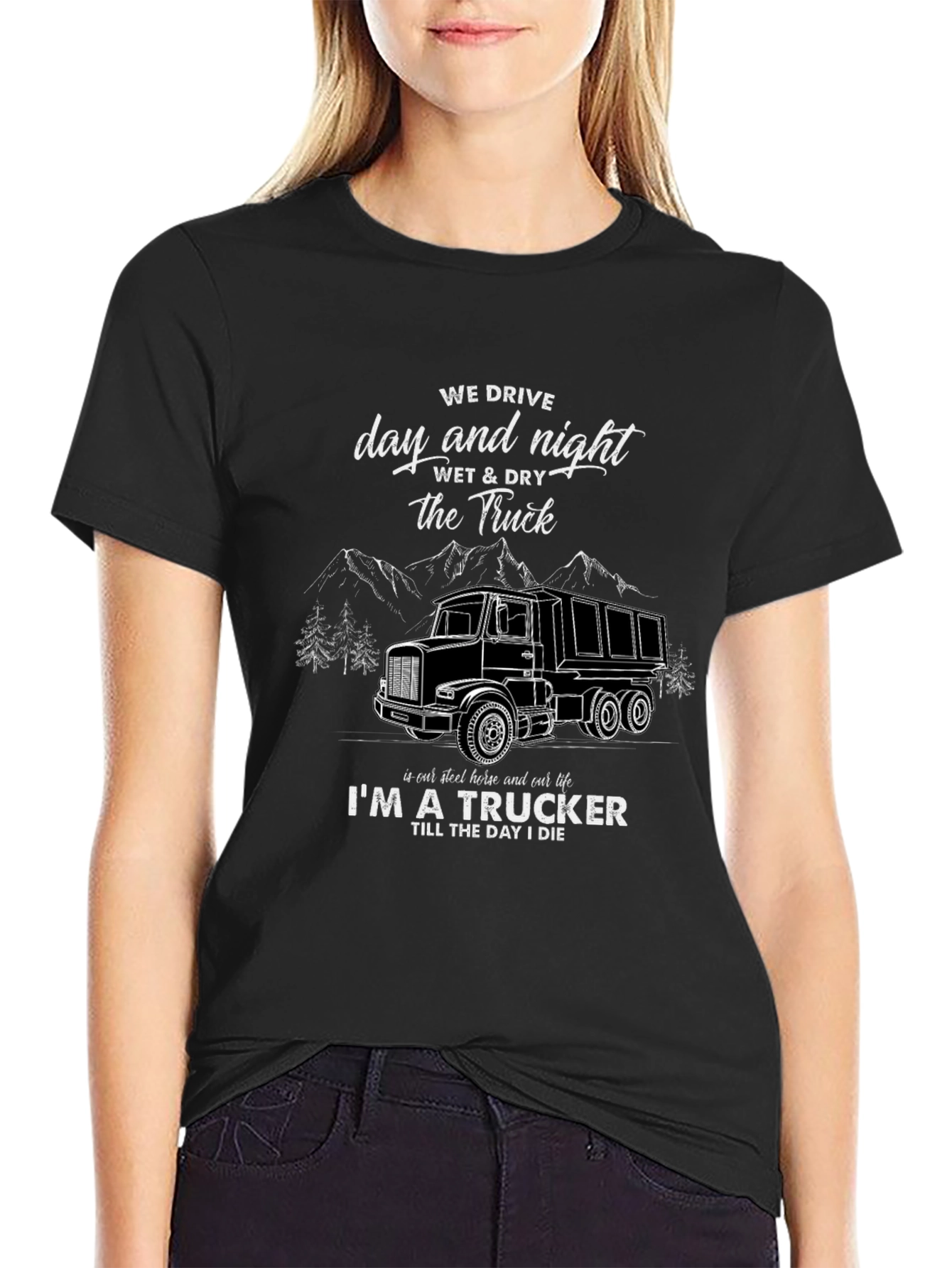 Trucker Graphic T-Shirt - Day & Night Driving