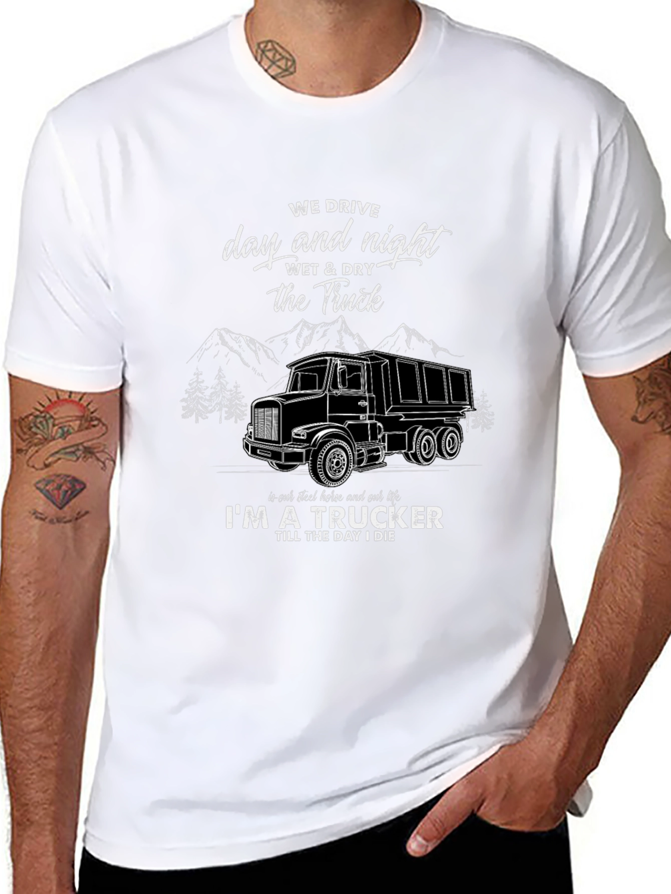 Trucker Graphic T-Shirt - Day & Night Driving