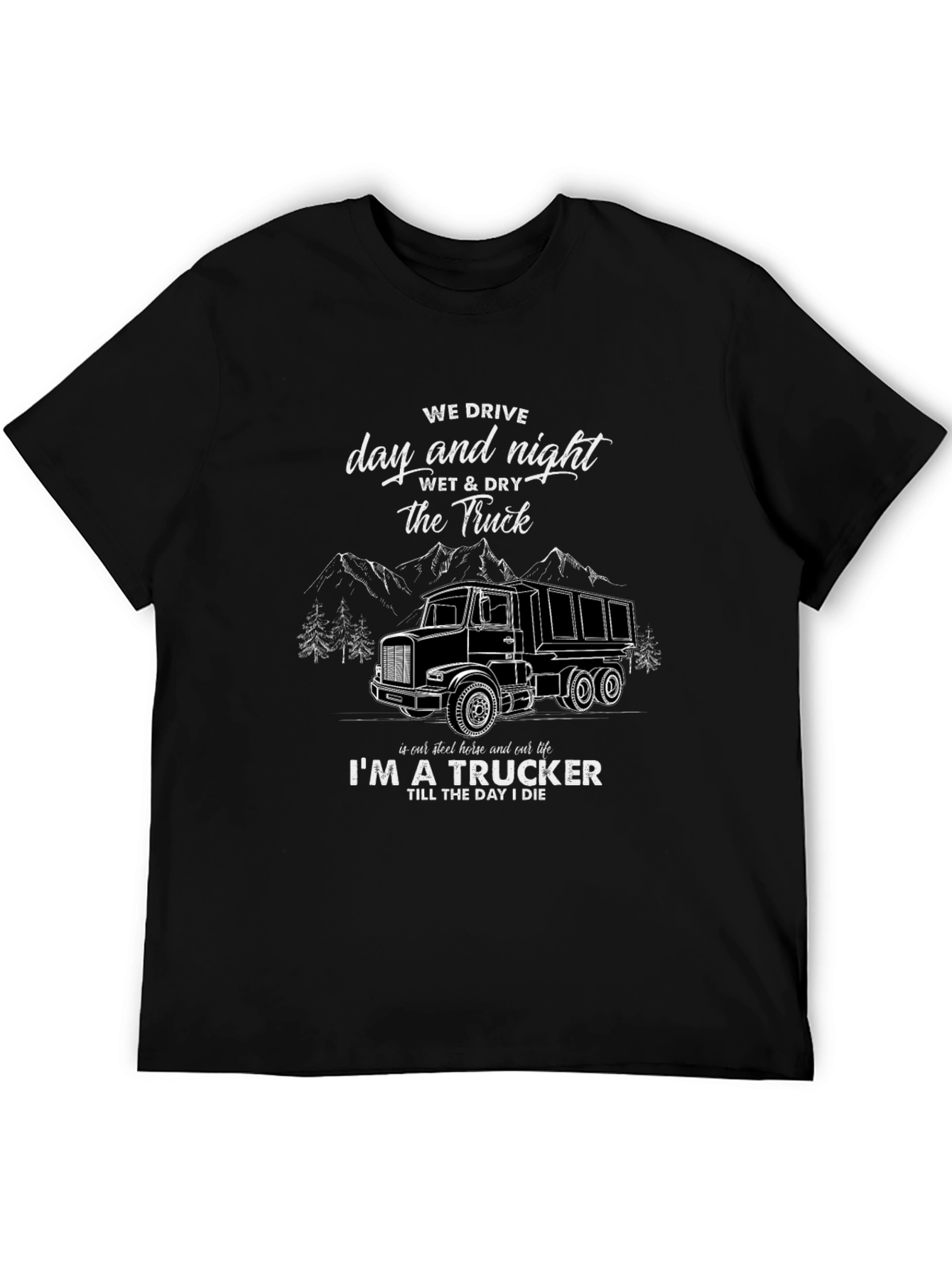 Trucker Graphic T-Shirt - Day & Night Driving