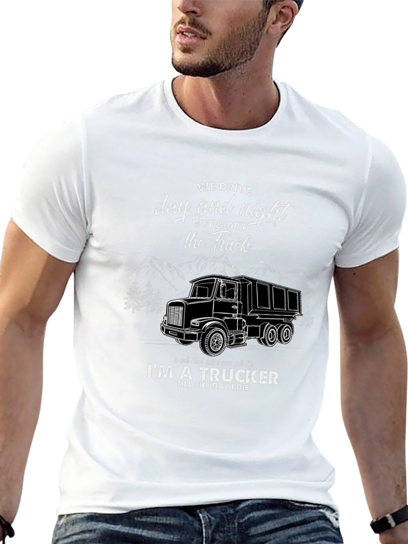 Trucker Graphic T-Shirt - Day & Night Driving
