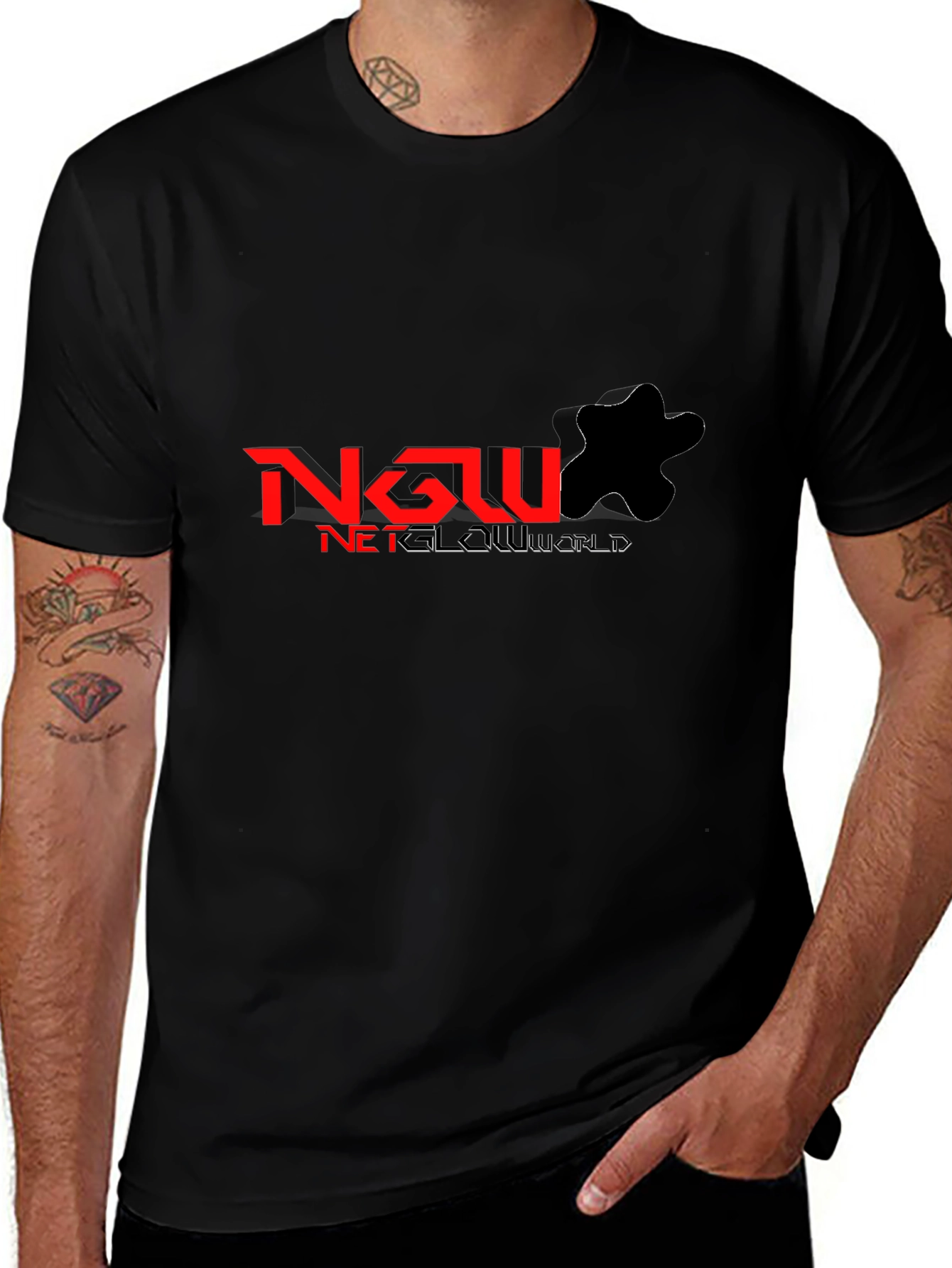 Netglowworld Black Graphic Tee