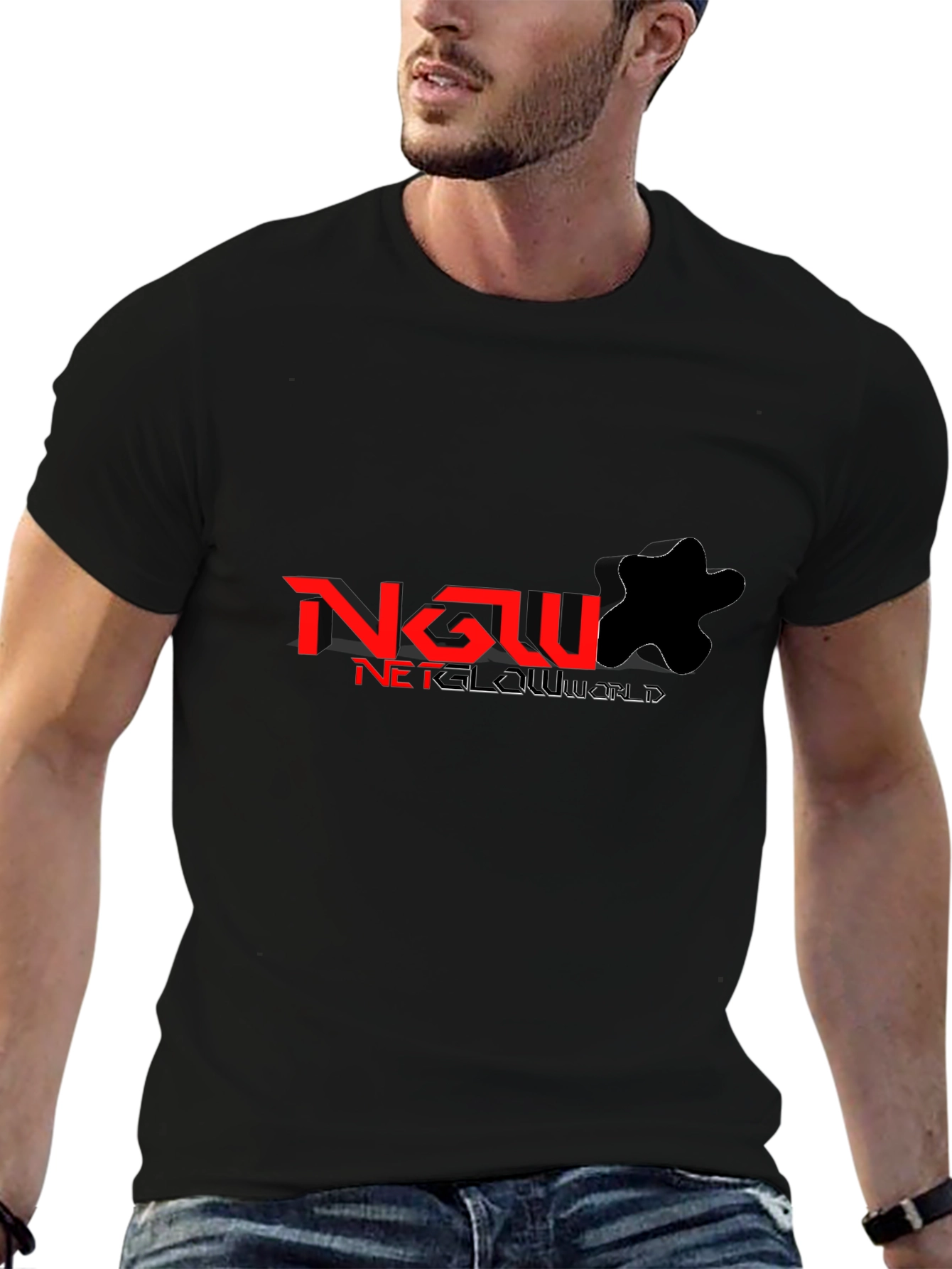 Netglowworld Black Graphic Tee