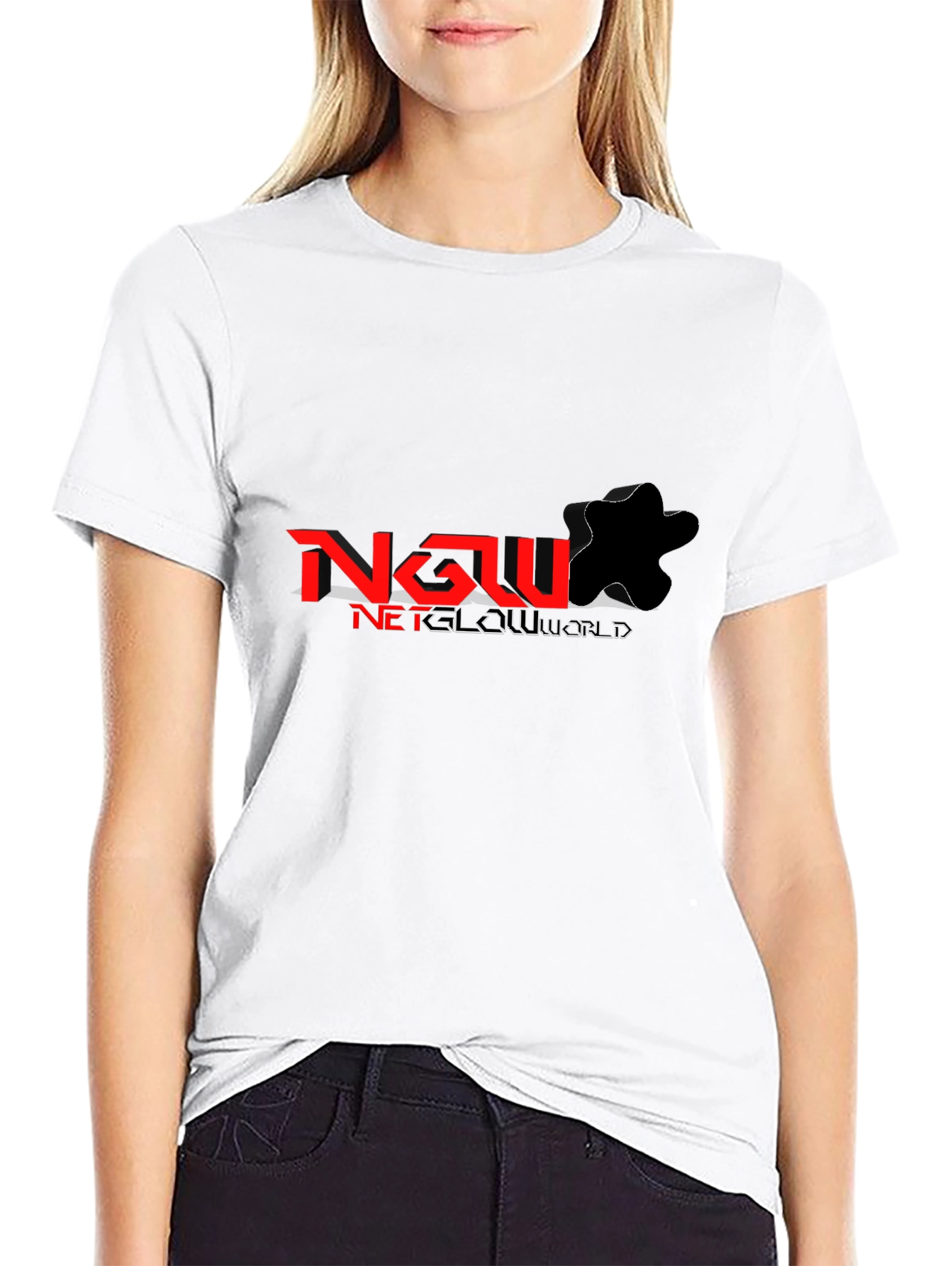 Netglowworld Black Graphic Tee