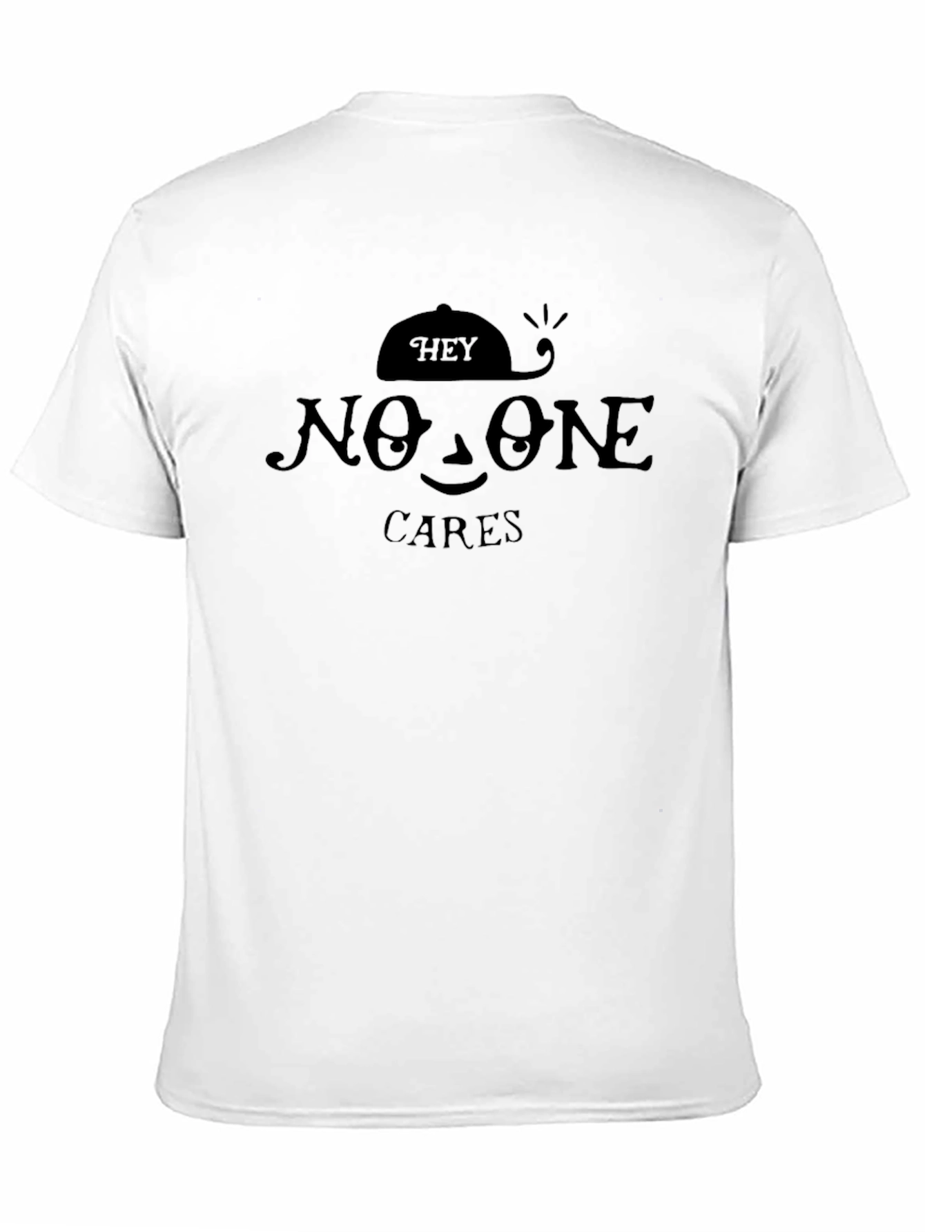 Hey No One Cares Black Graphic Tee