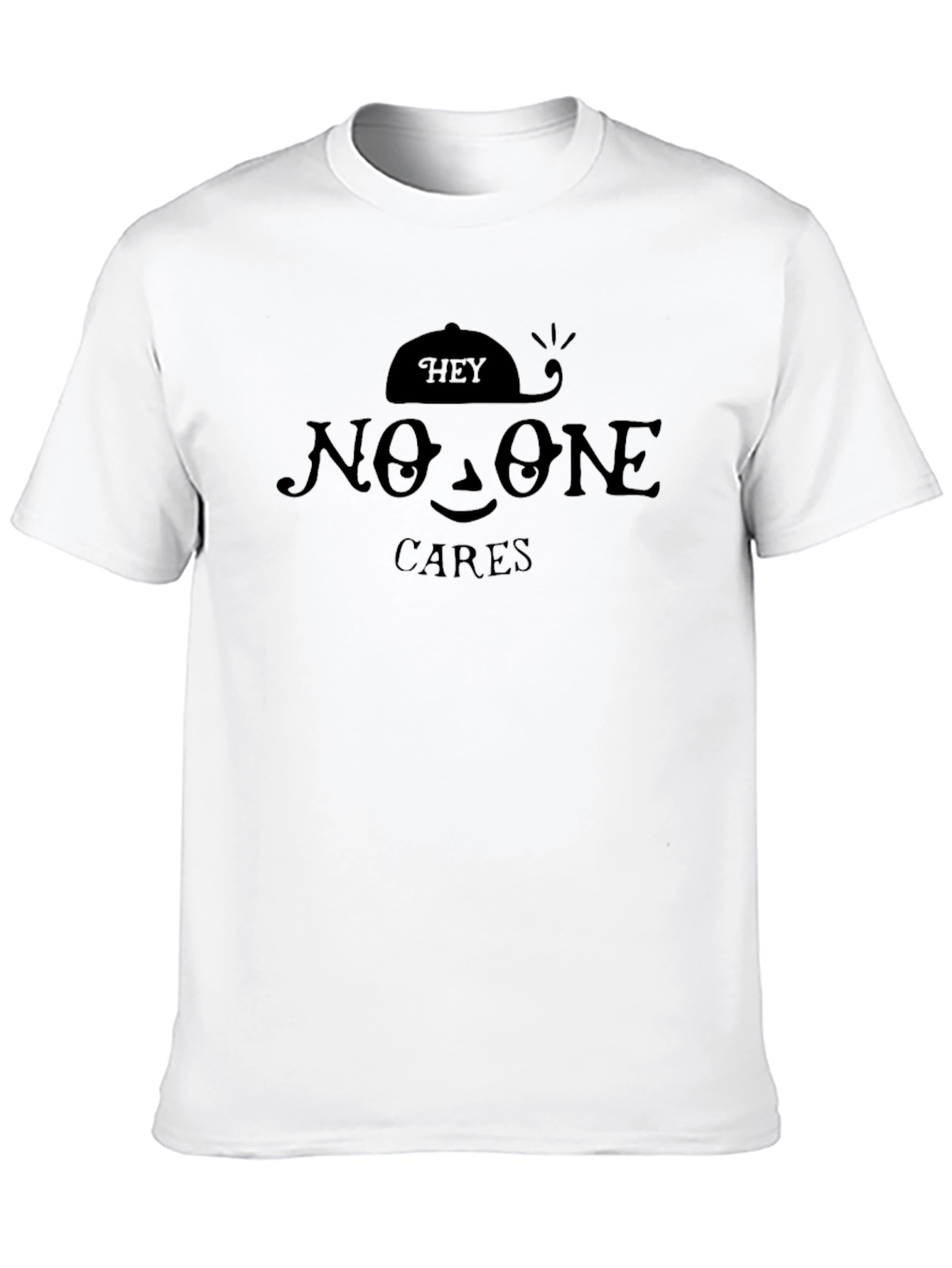 Hey No One Cares Black Graphic Tee