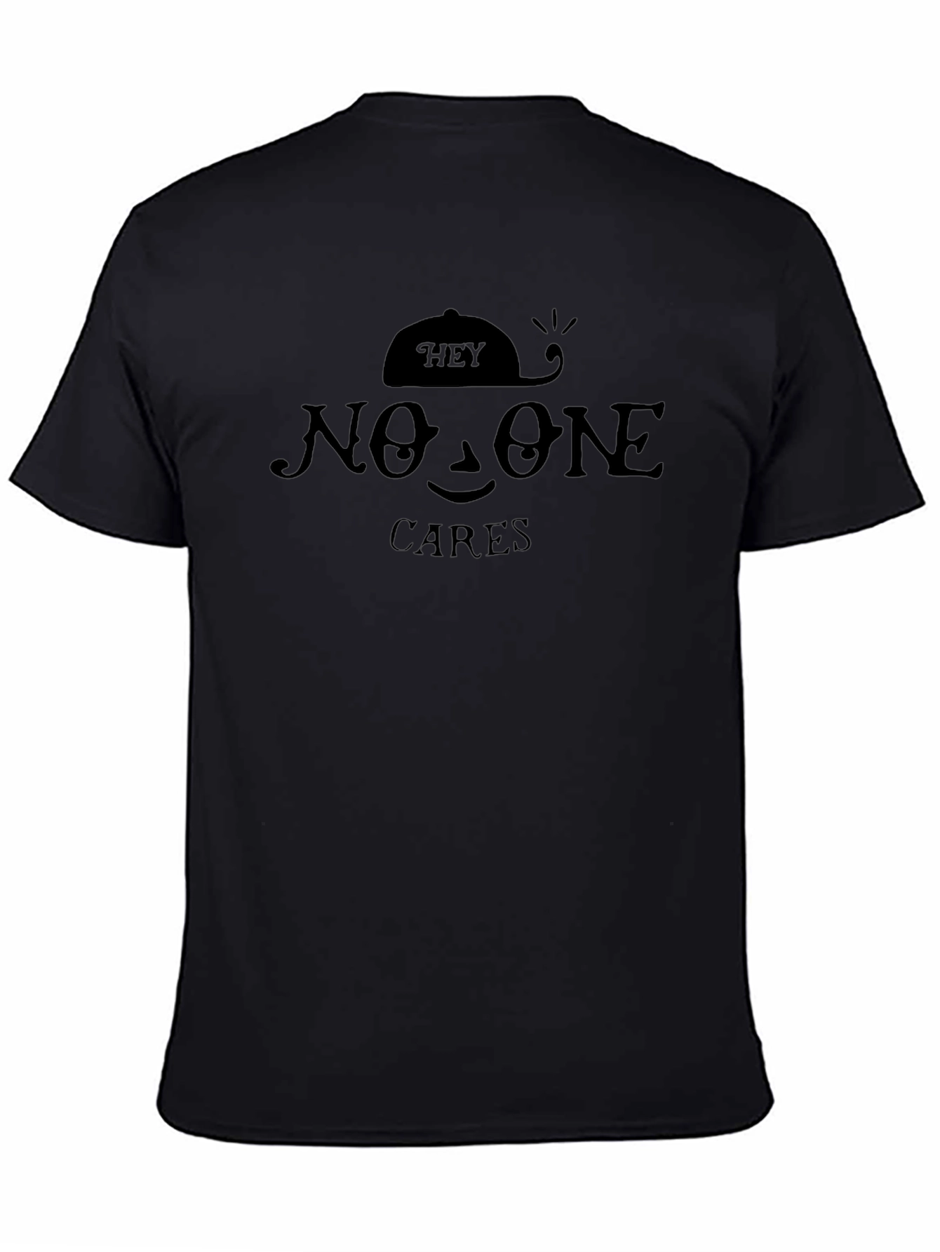 Hey No One Cares Black Graphic Tee