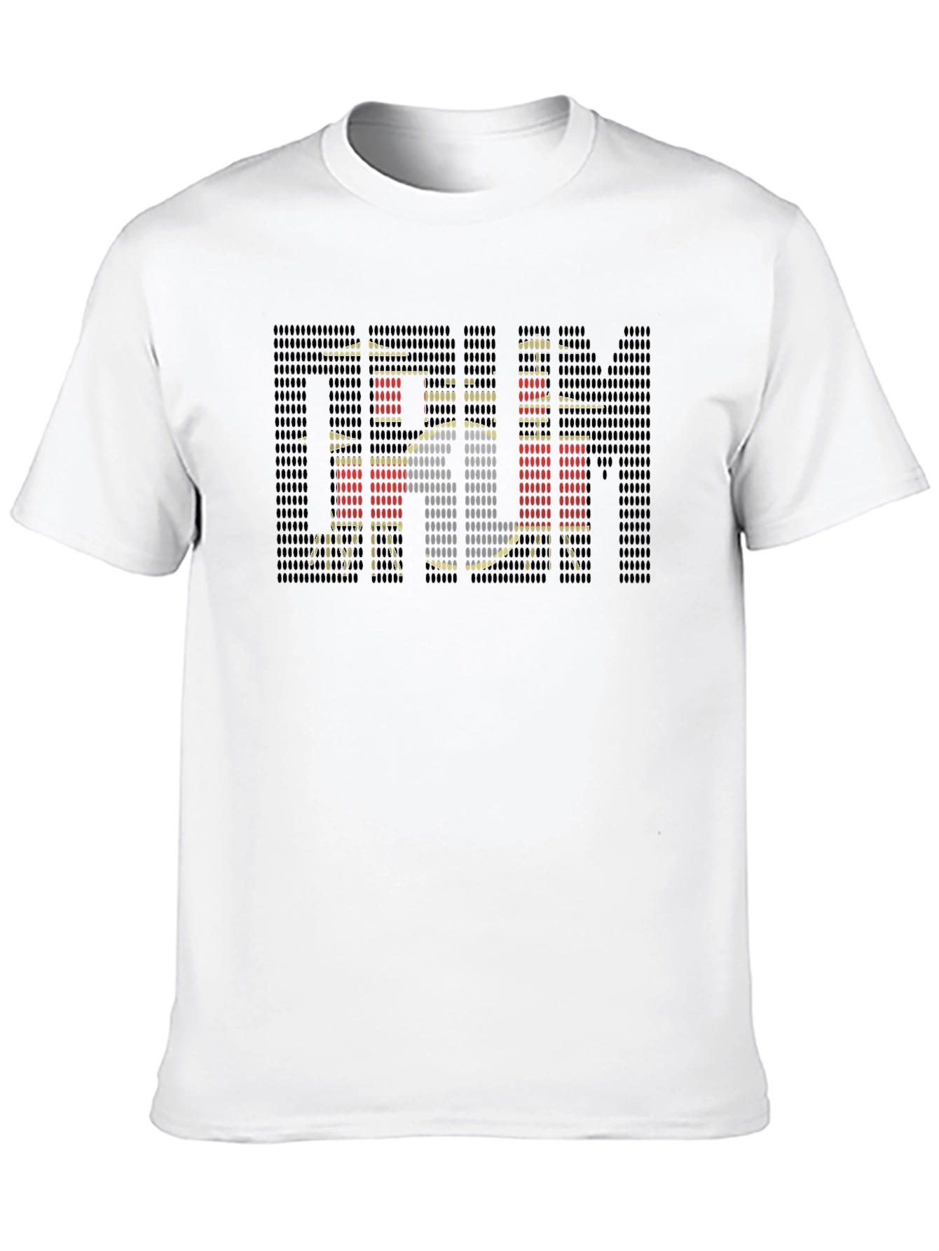 Drum Kit Pixelated Black T-Shirt