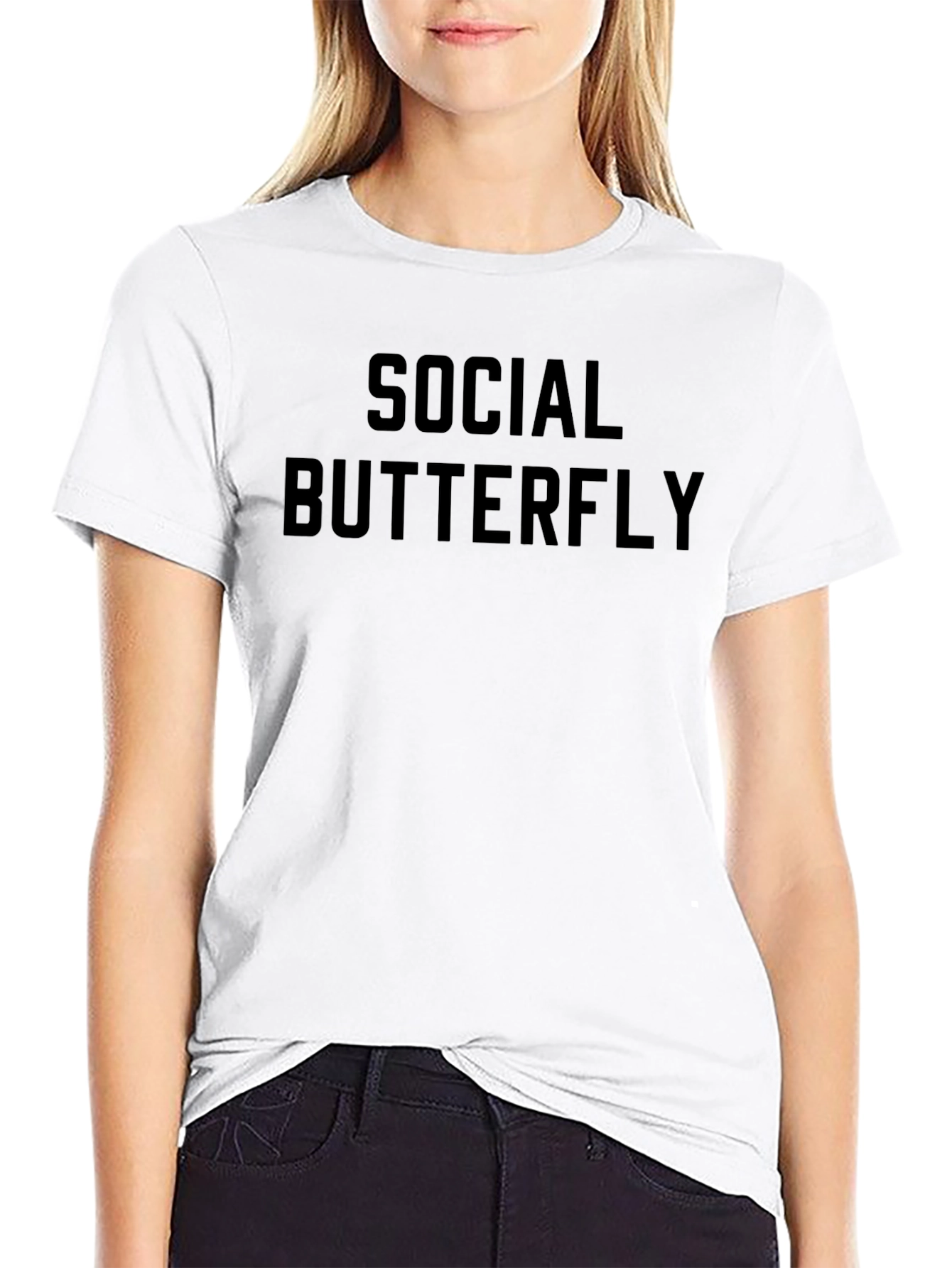 Social Butterfly Black T-Shirt - Bold Statement Tee