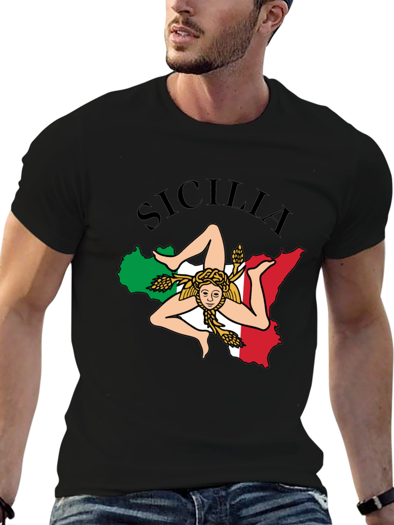 Sicilia T-Shirt Italy Flag Graphic Tee