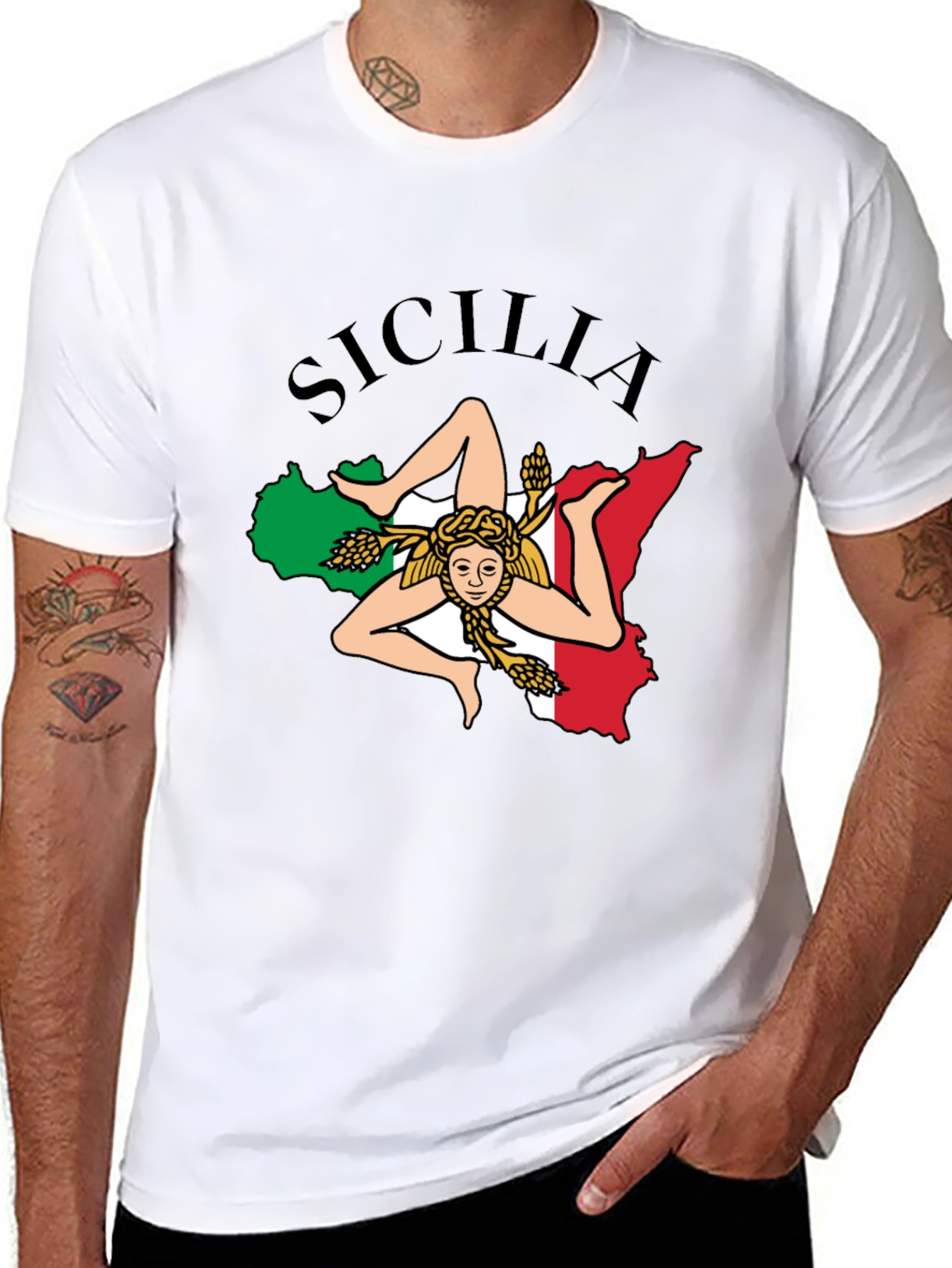 Sicilia T-Shirt Italy Flag Graphic Tee