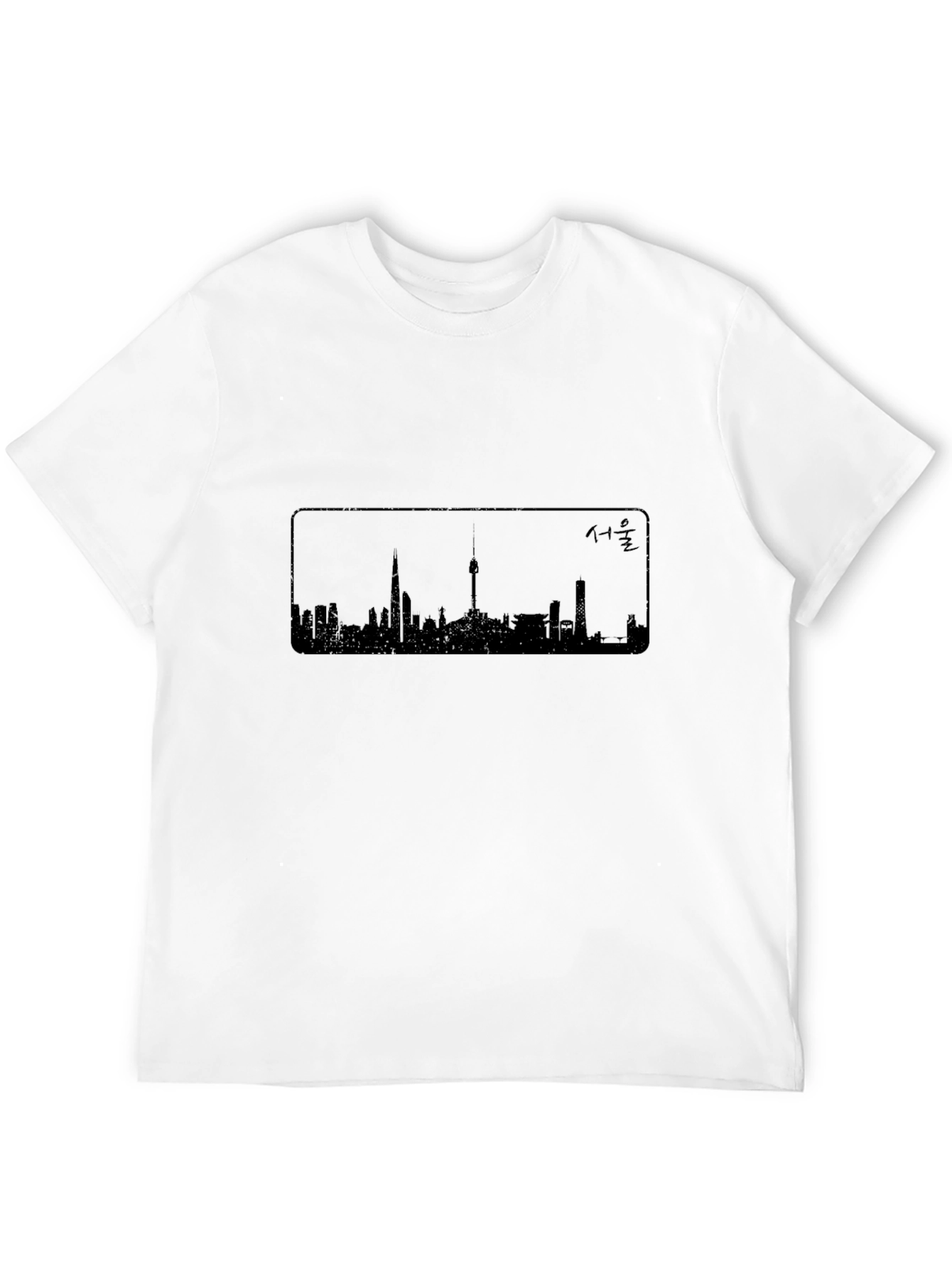 Seoul Skyline Black T-Shirt