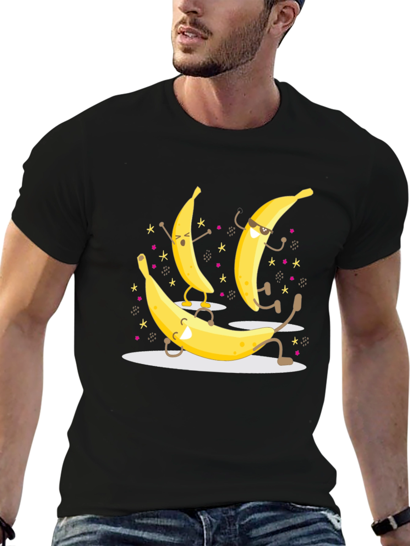 Dancing Banana Graphic T-Shirt - Black