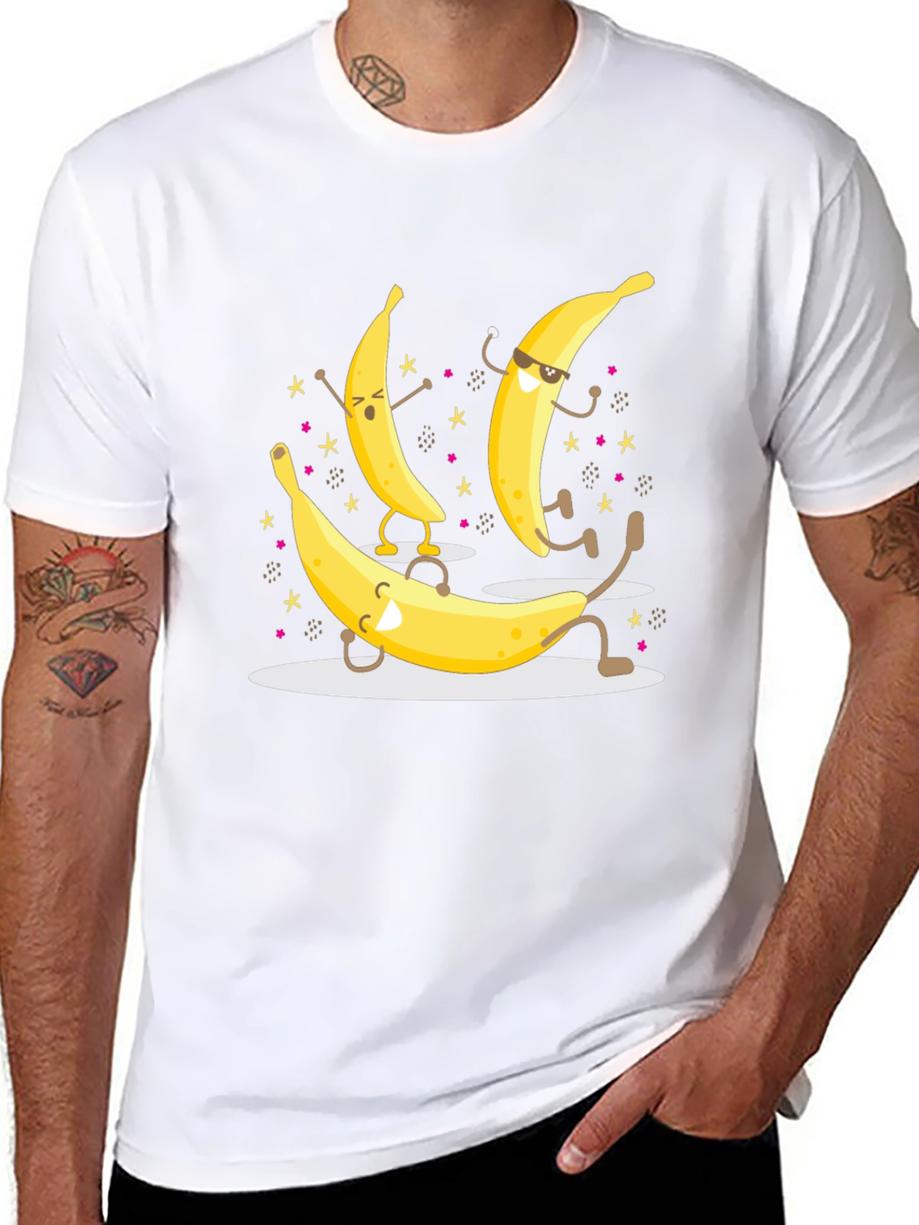 Dancing Banana Graphic T-Shirt - Black